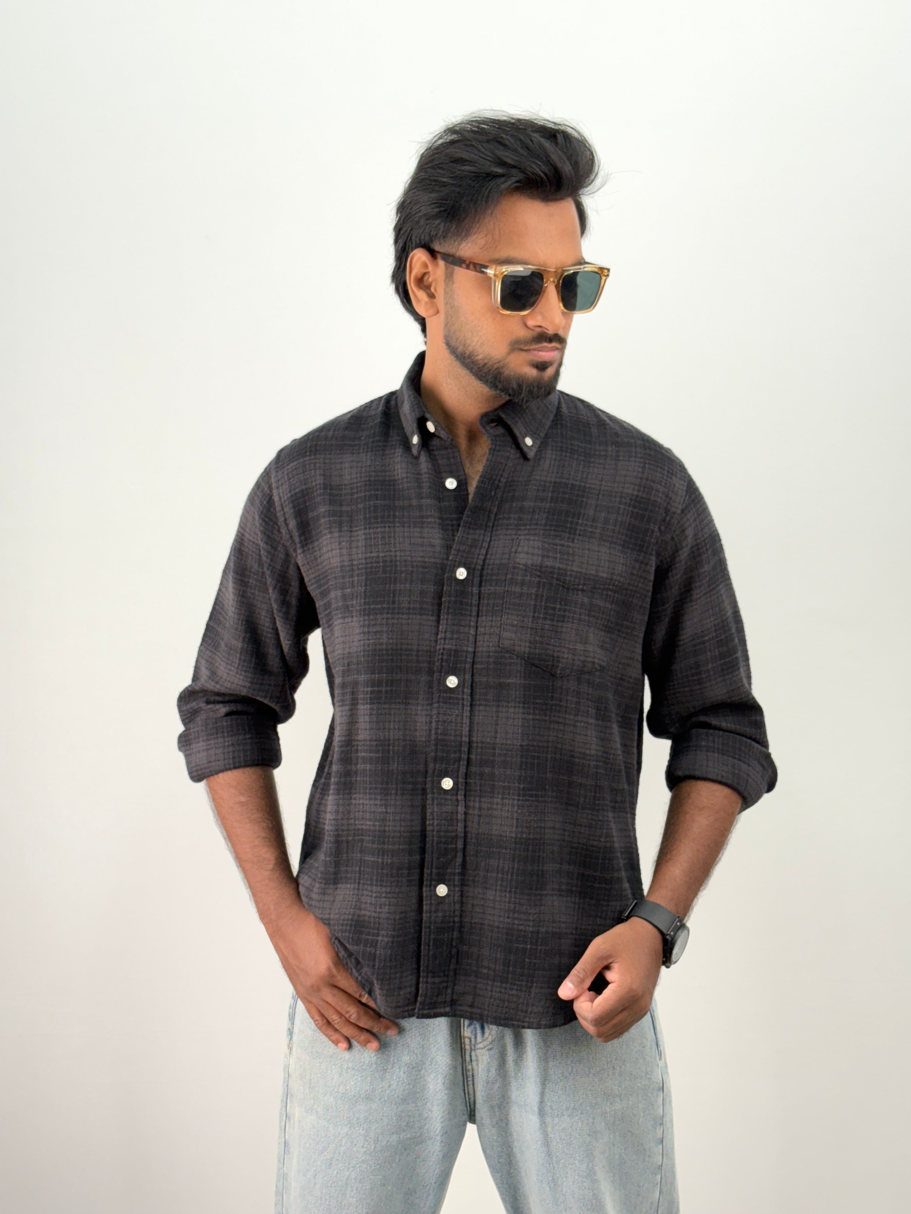 Dark Grey Flannel Shirt