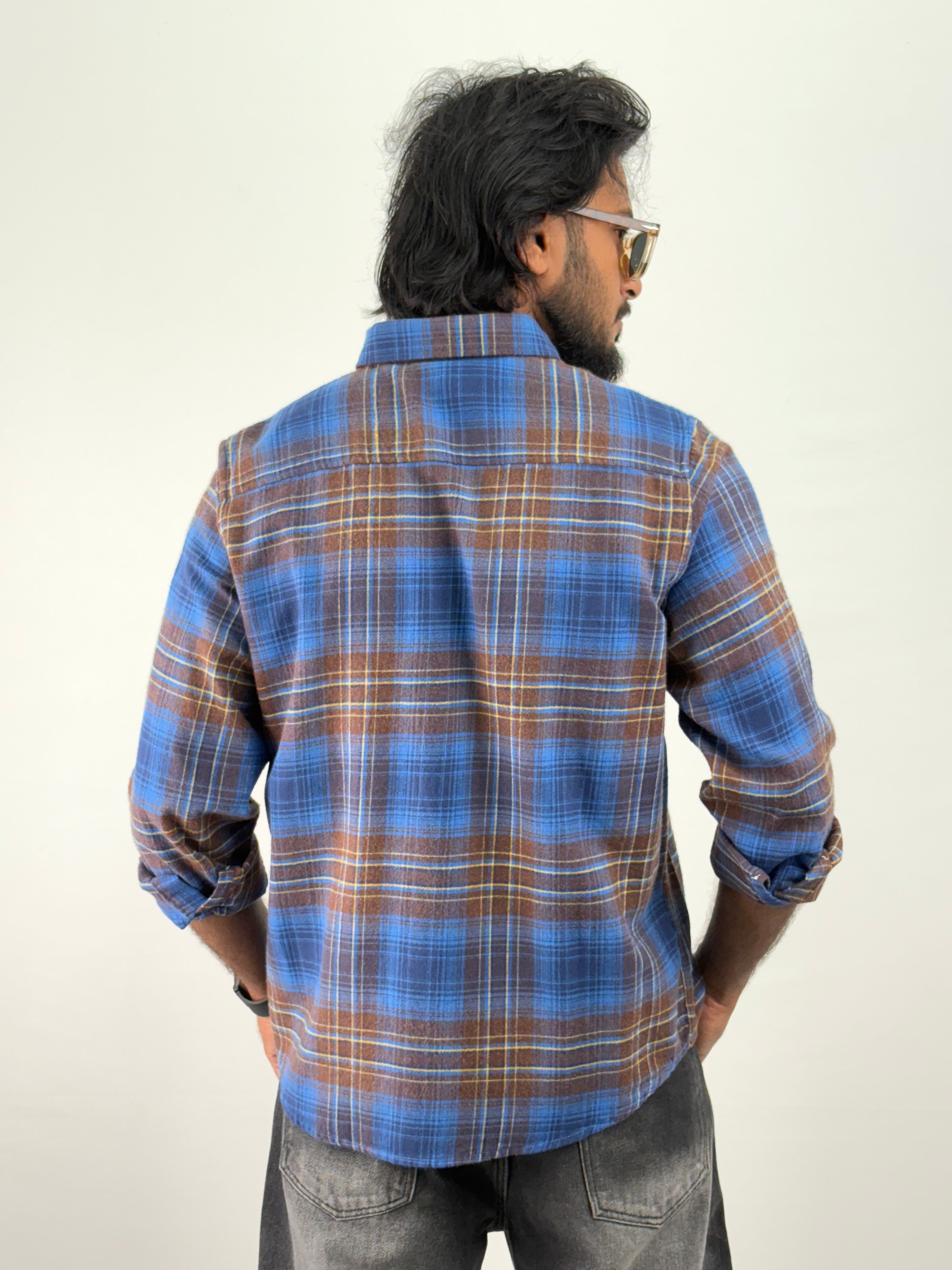 Blue Brown Flannel Shirt