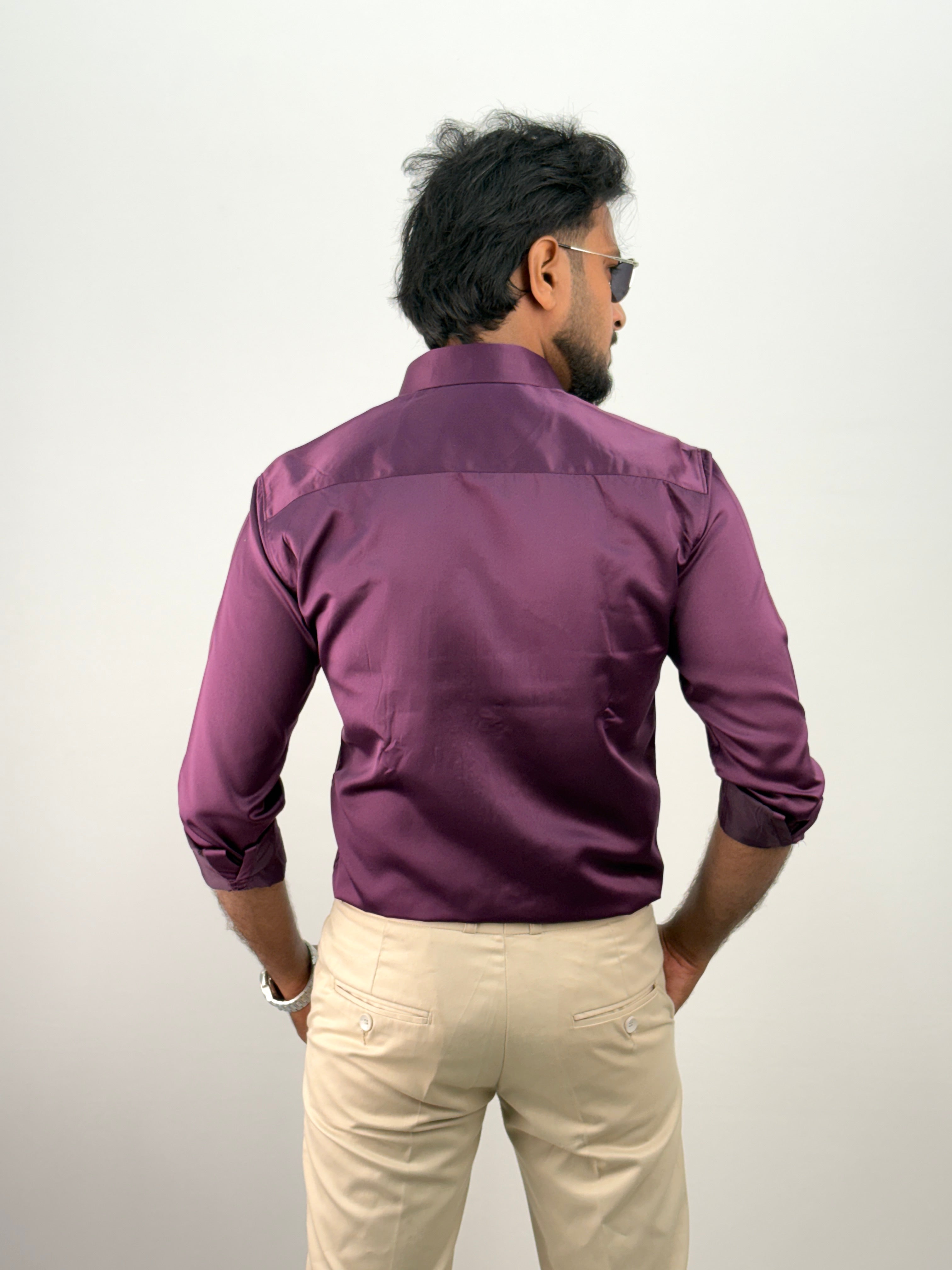 Violet Designer Stone Work Shirts 12