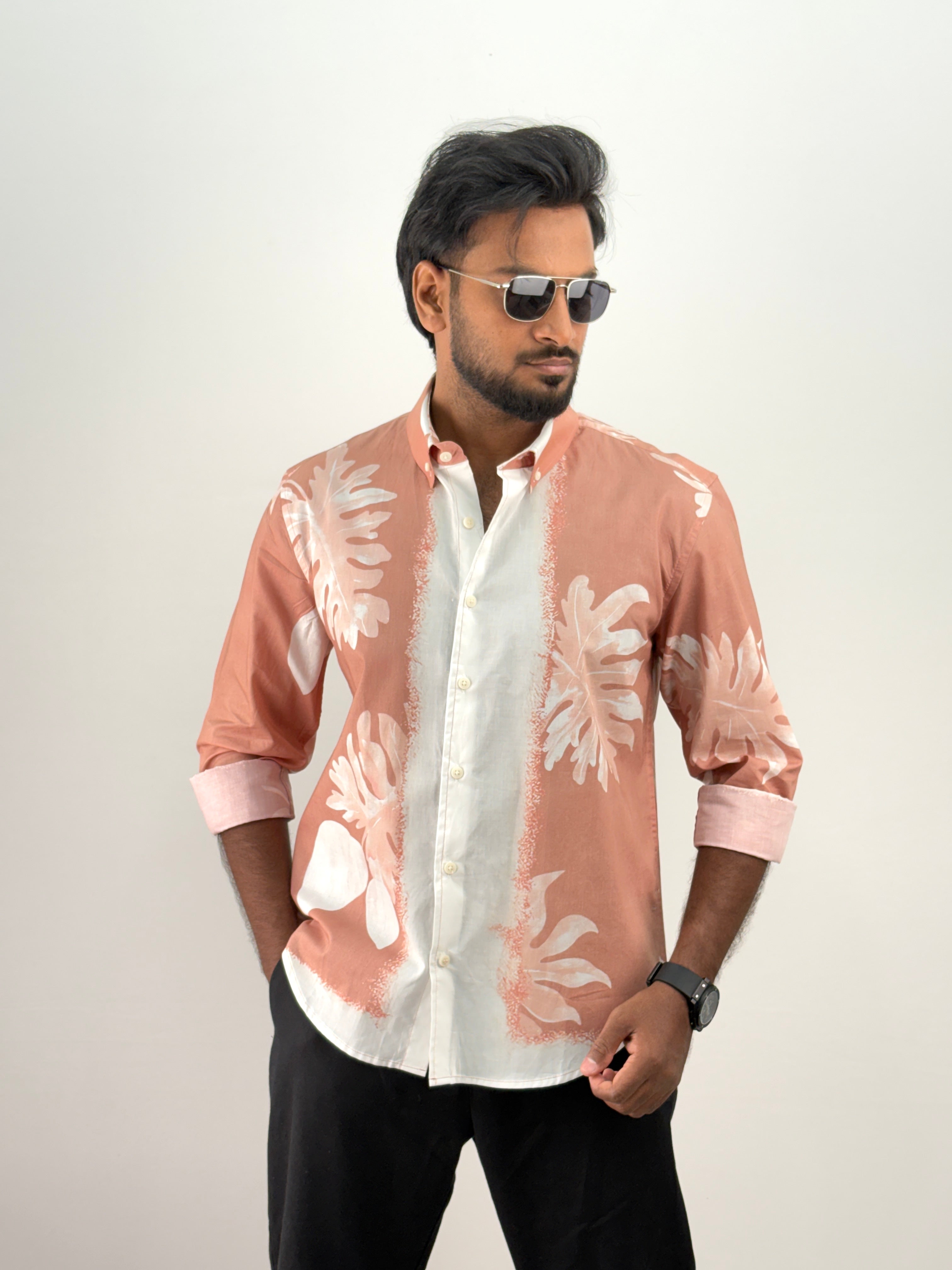 Peach Printed Shirt