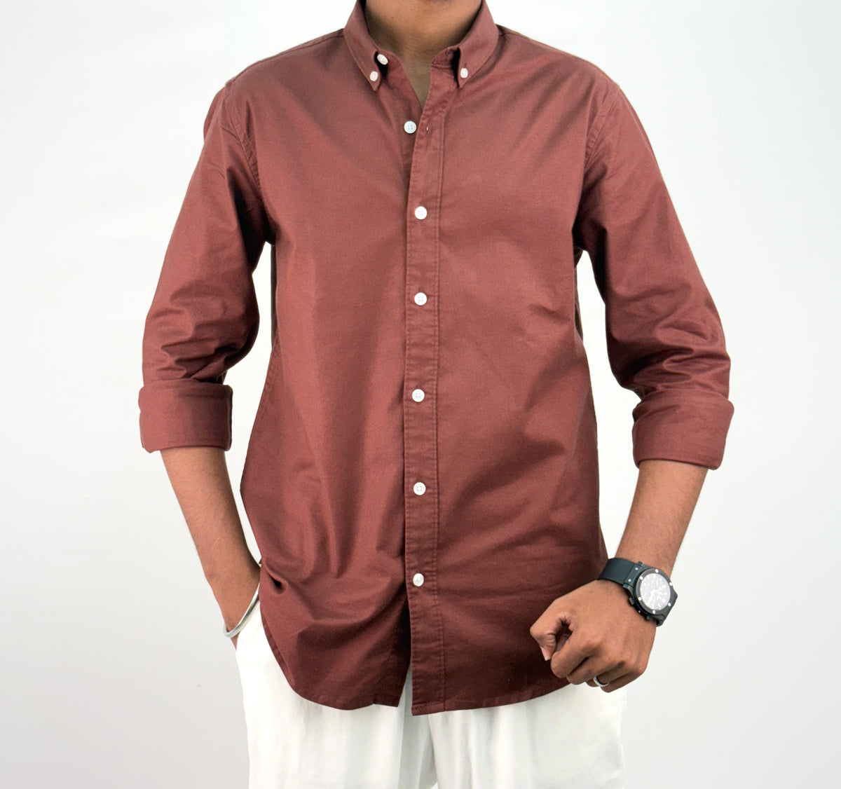 Brown Elbow Patch Shirt 2