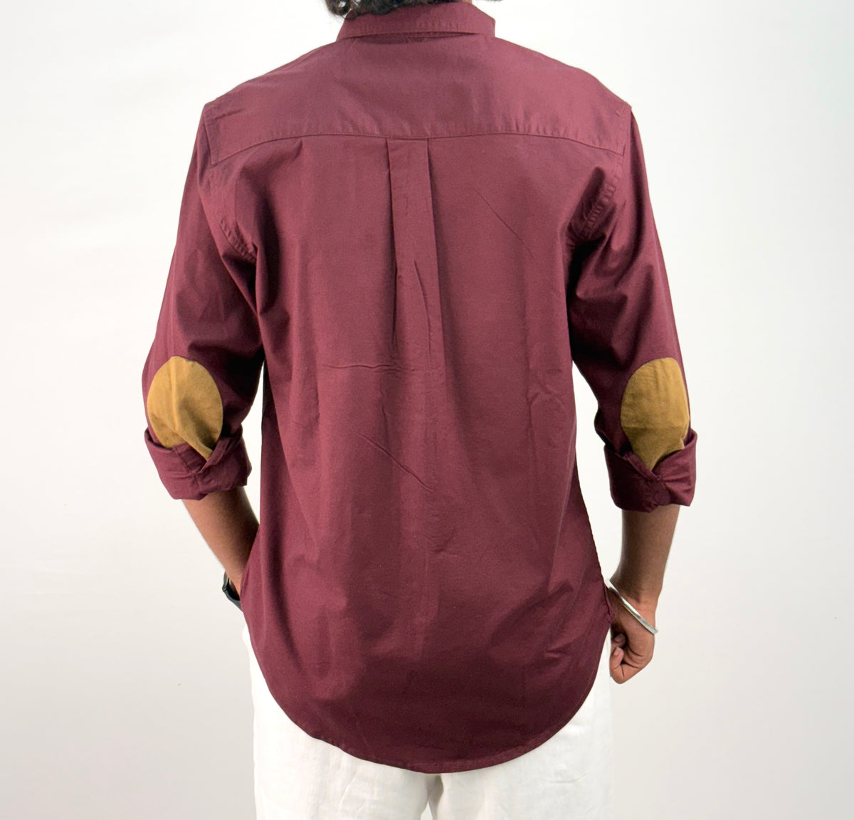 Maroon Elbow Patch Shirt 2