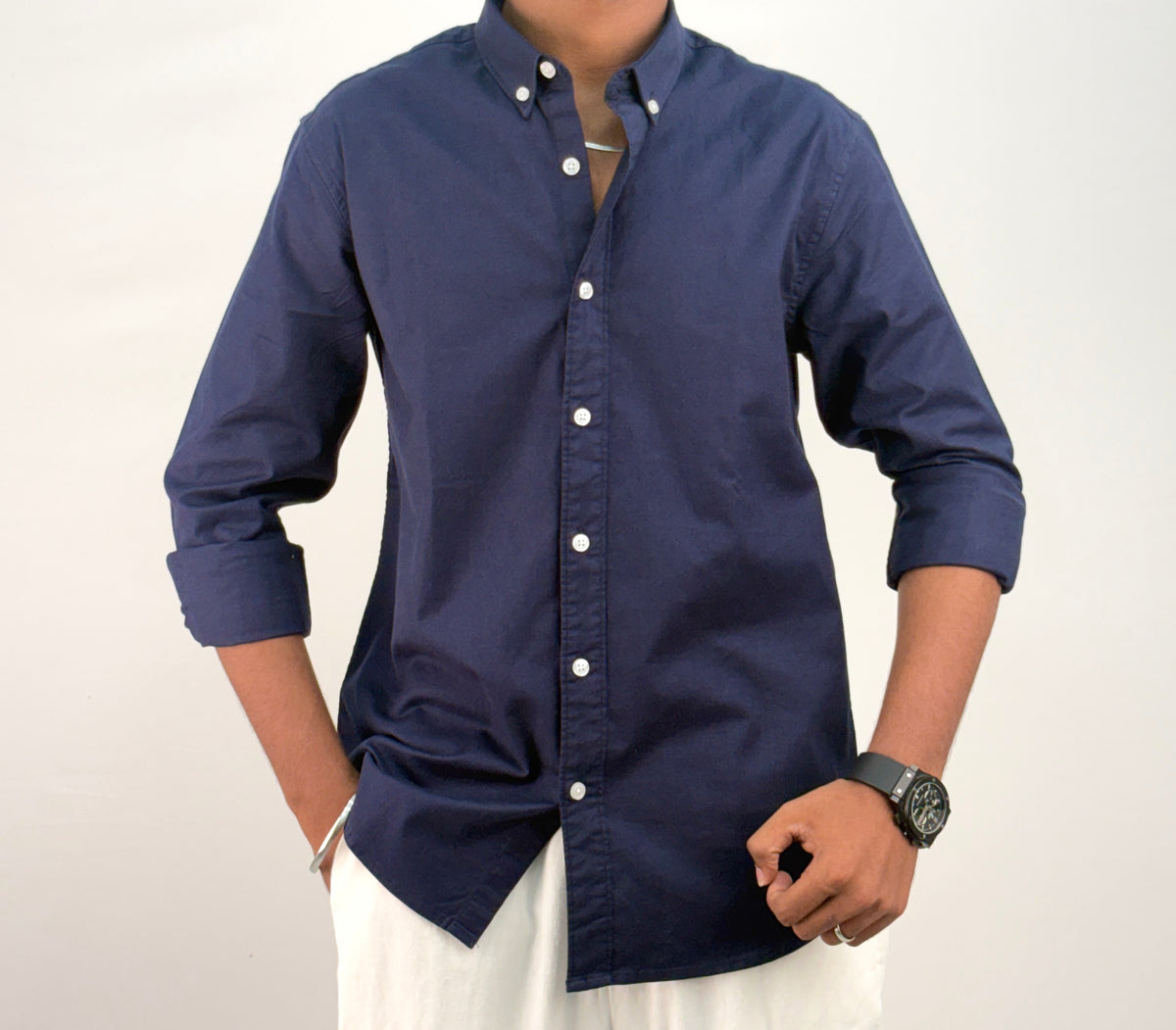 Navy Elbow Patch Shirt 2