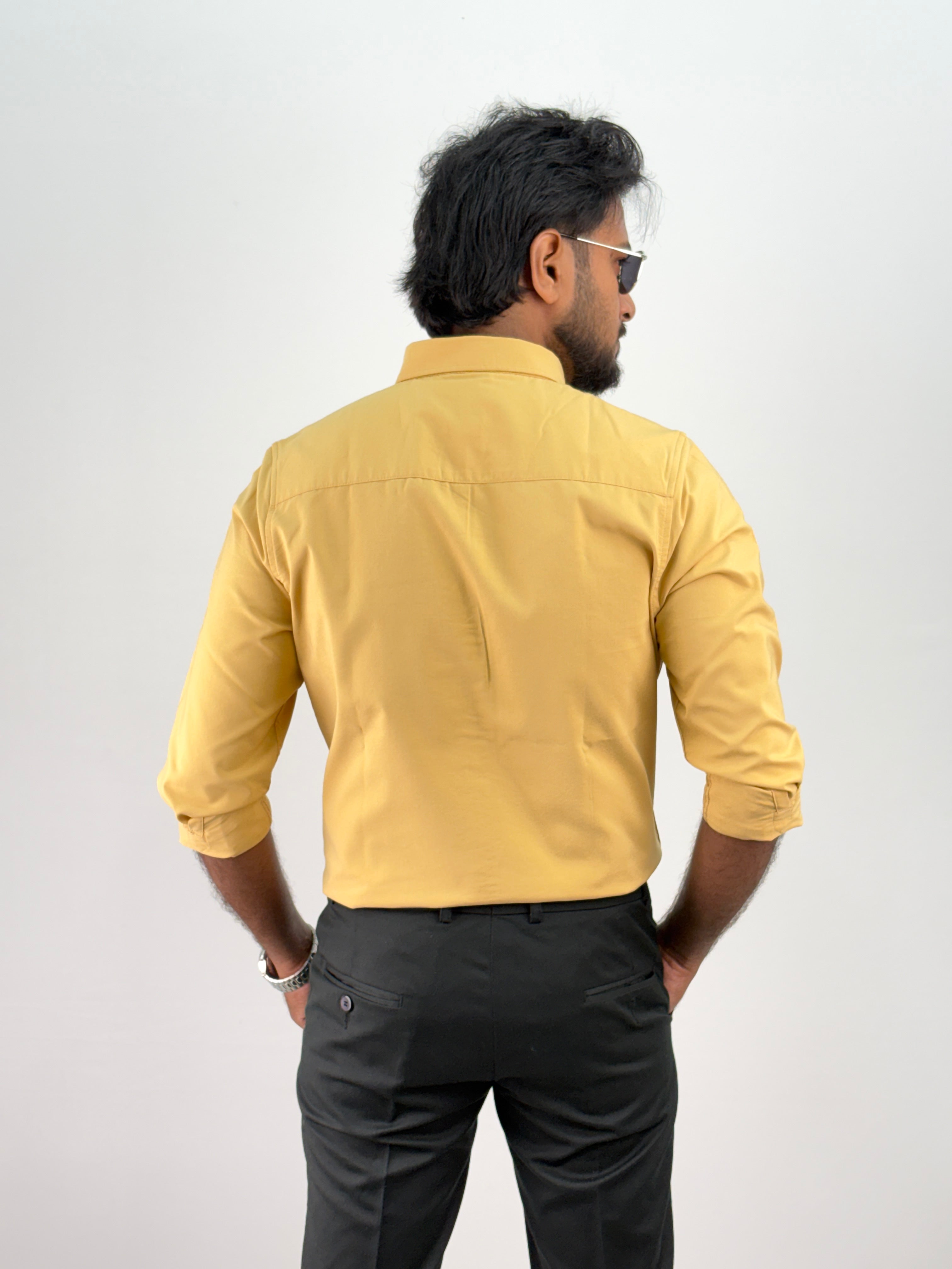 Light Yellow Plain Oxford Shirt 5