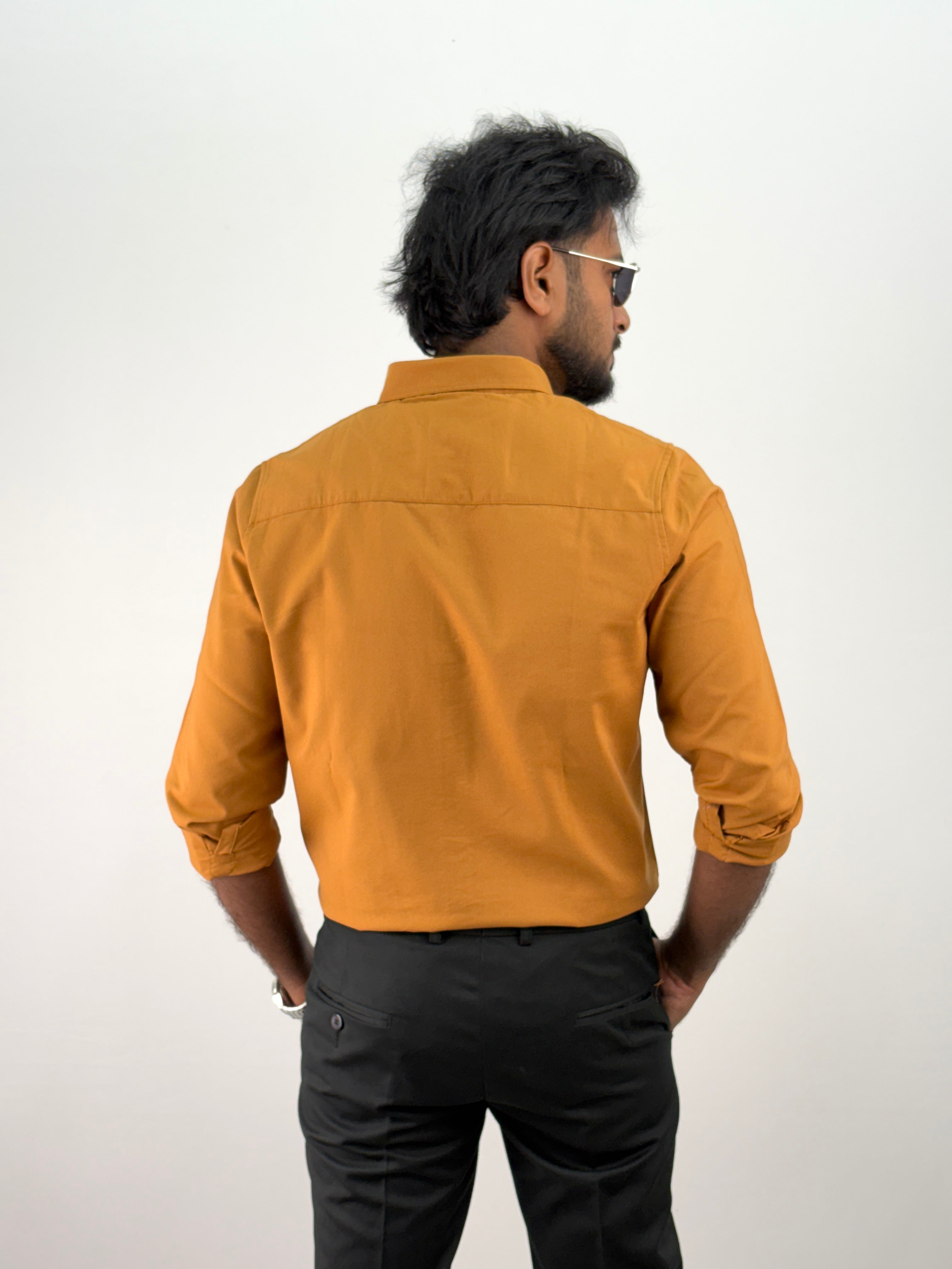 Mustard Plain Oxford Shirt 5