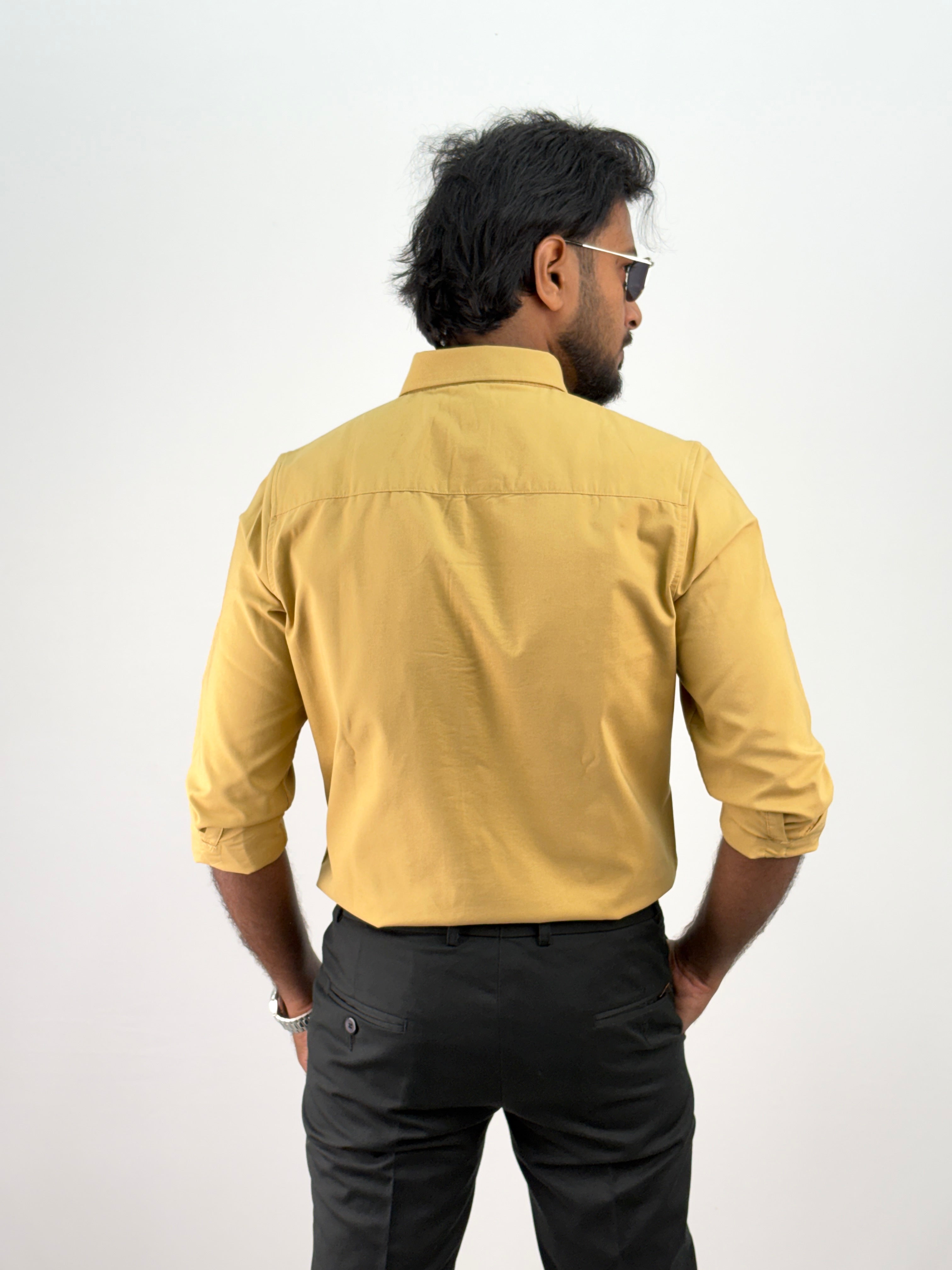 Yellow Plain Oxford Shirt 5