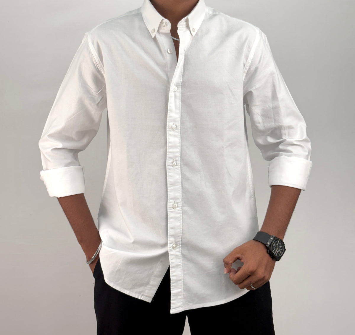 White Elbow Patch Shirt 2