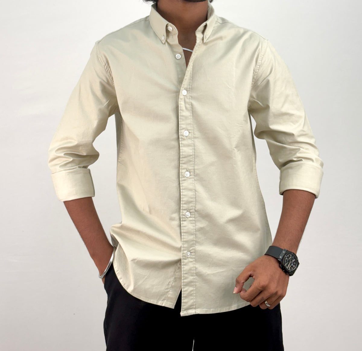 Grey Elbow Patch Shirt 2