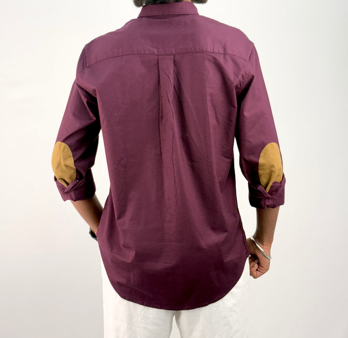 Wine Elbow Patch Shirt 2