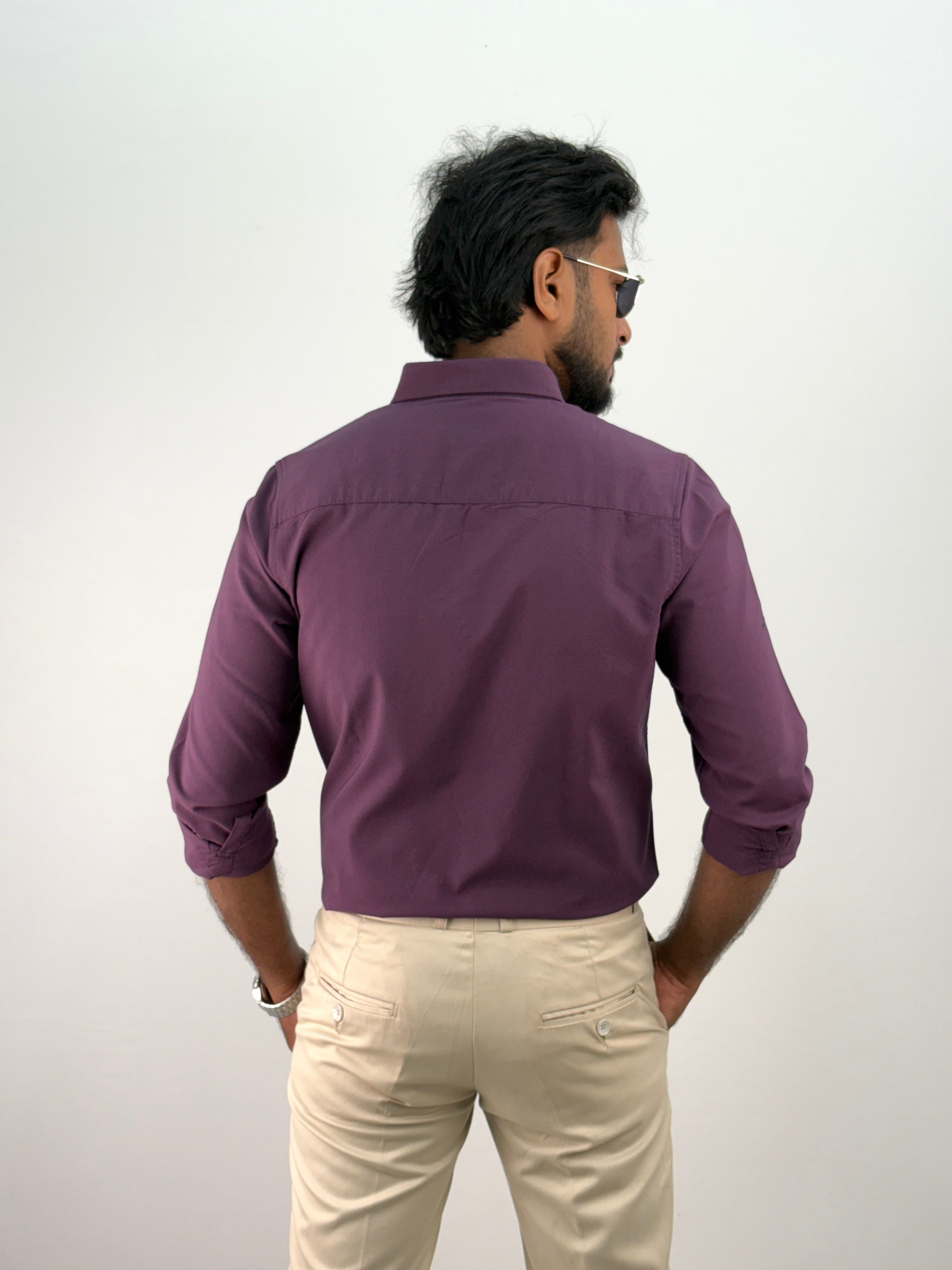 Violet Plain Oxford Shirt 6