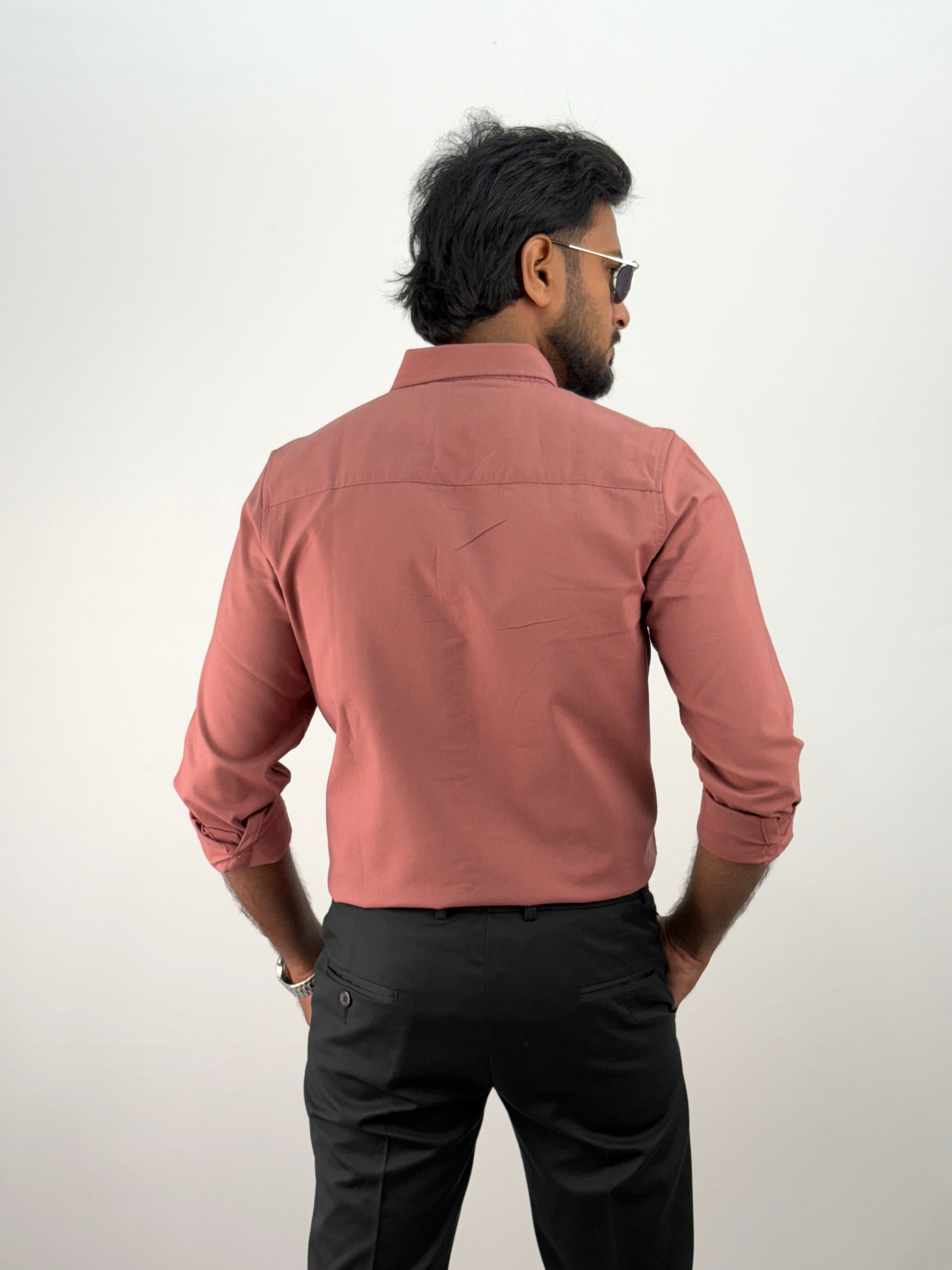 Mauve Plain Oxford Shirt 5