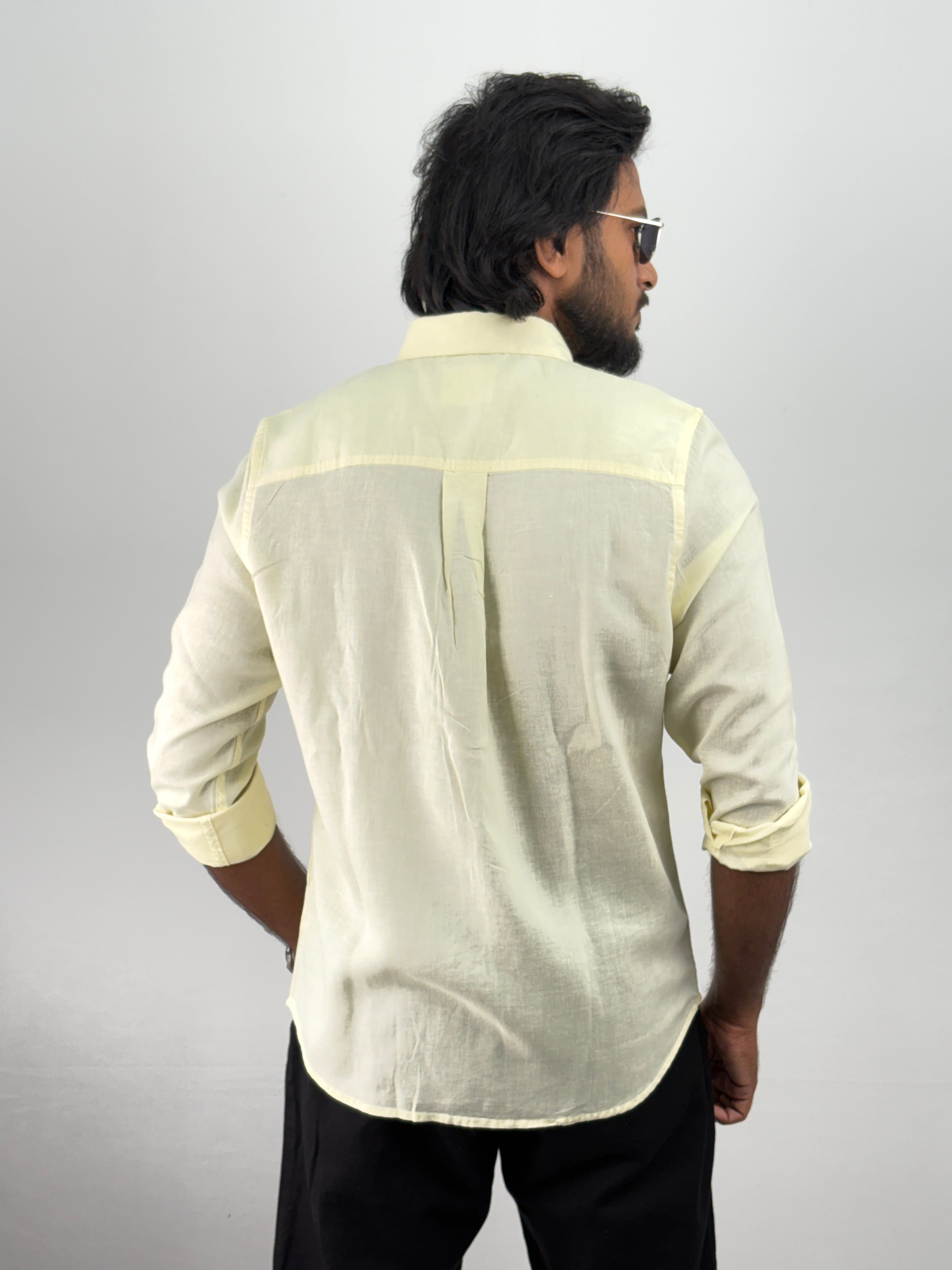 Light Yellow Linen Shirt