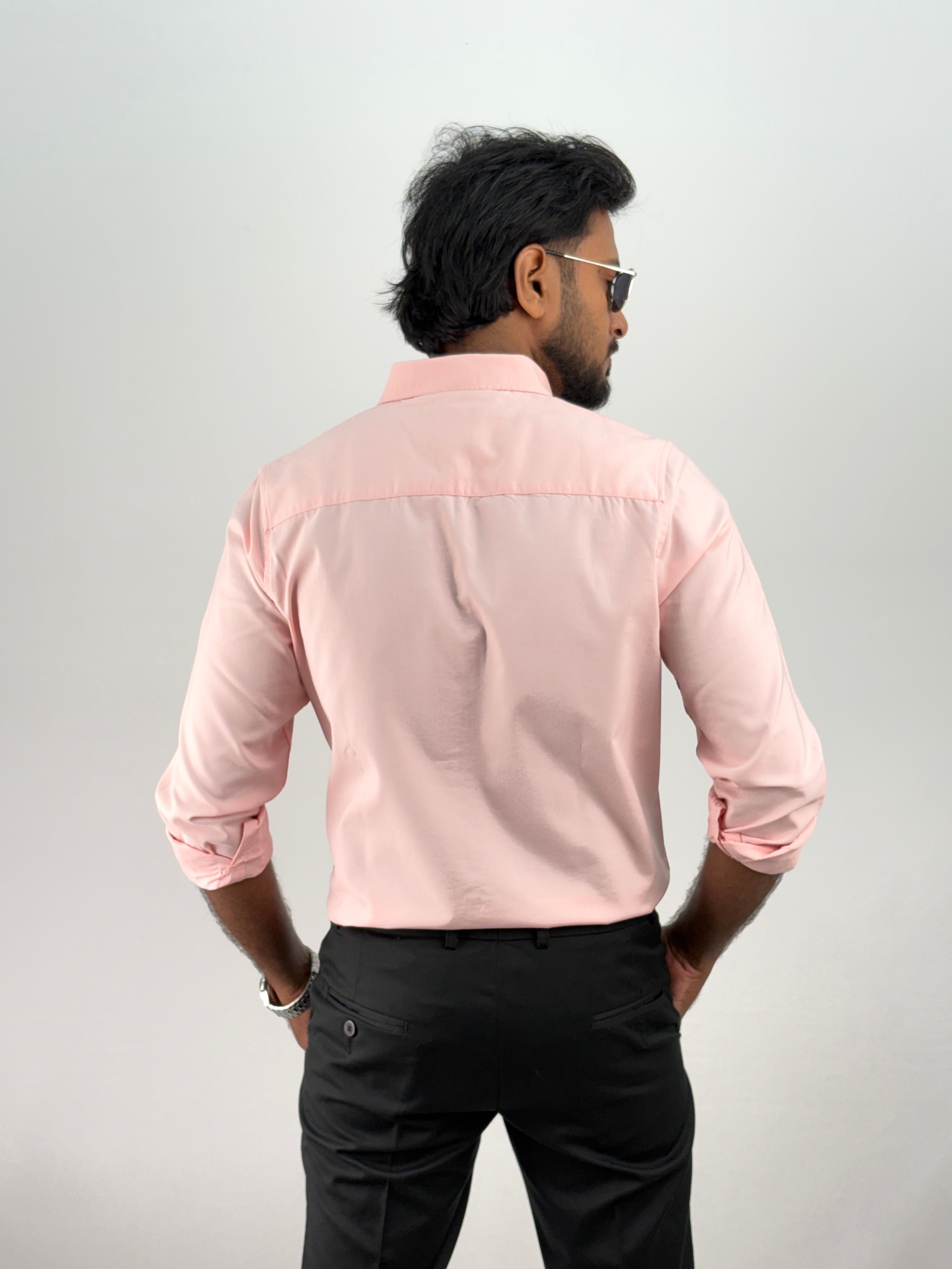Light Peach Plain Oxford Shirt 5