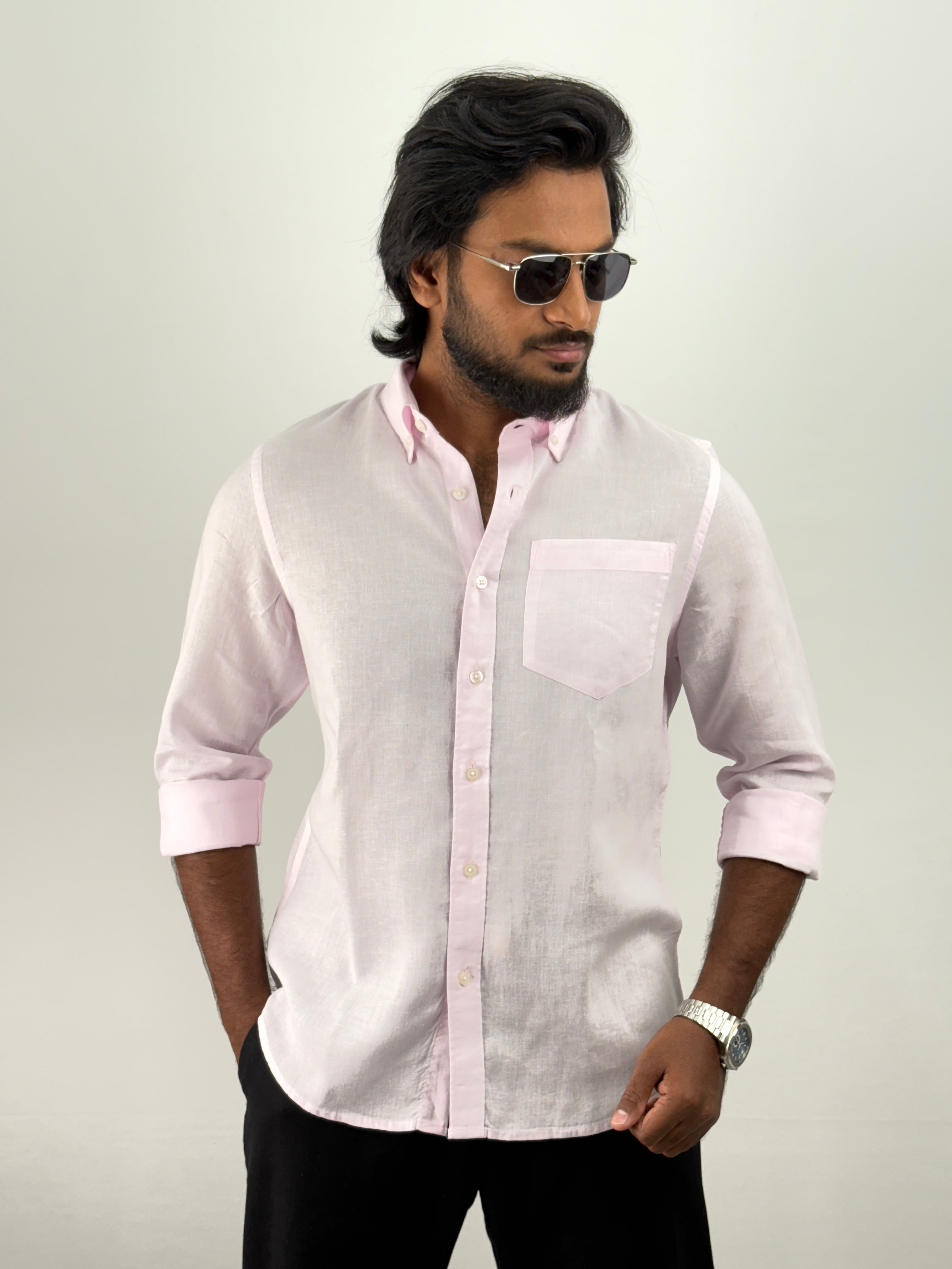 Light Pink Linen Shirt
