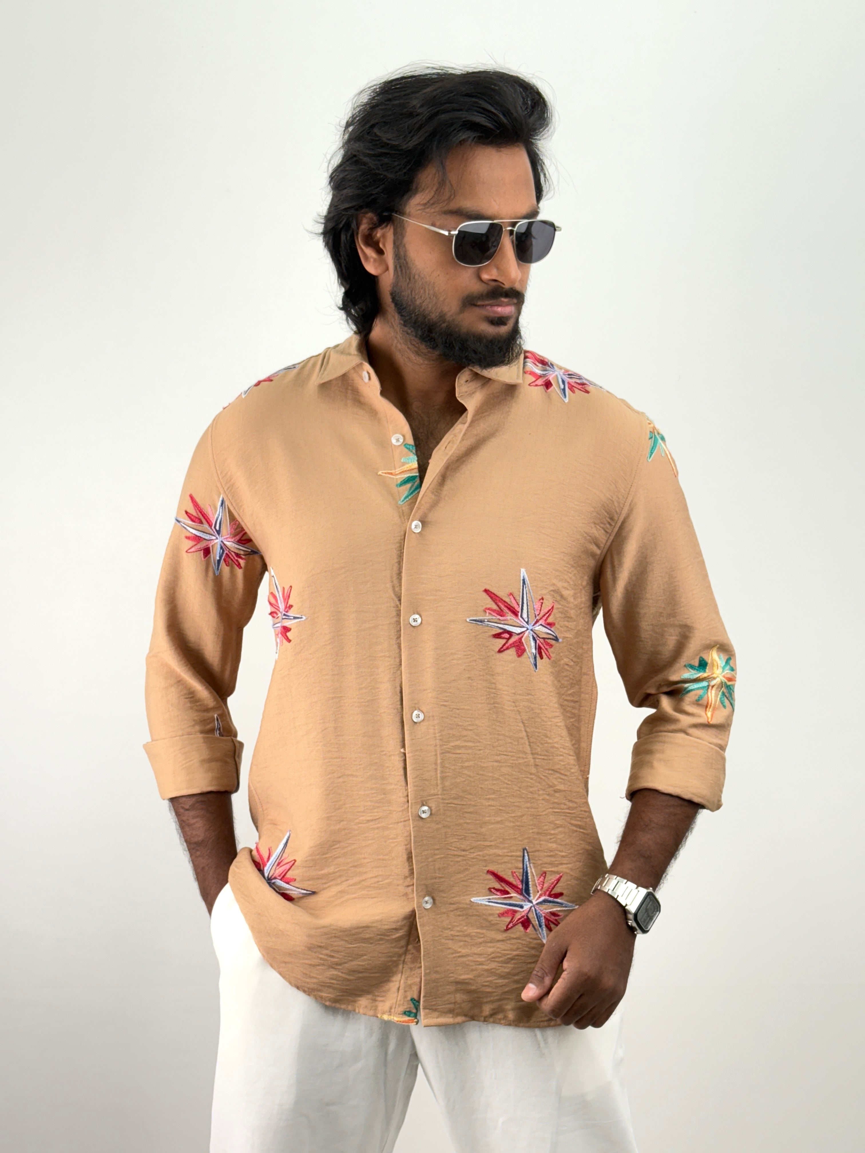 Khaki Embroidery Shirt