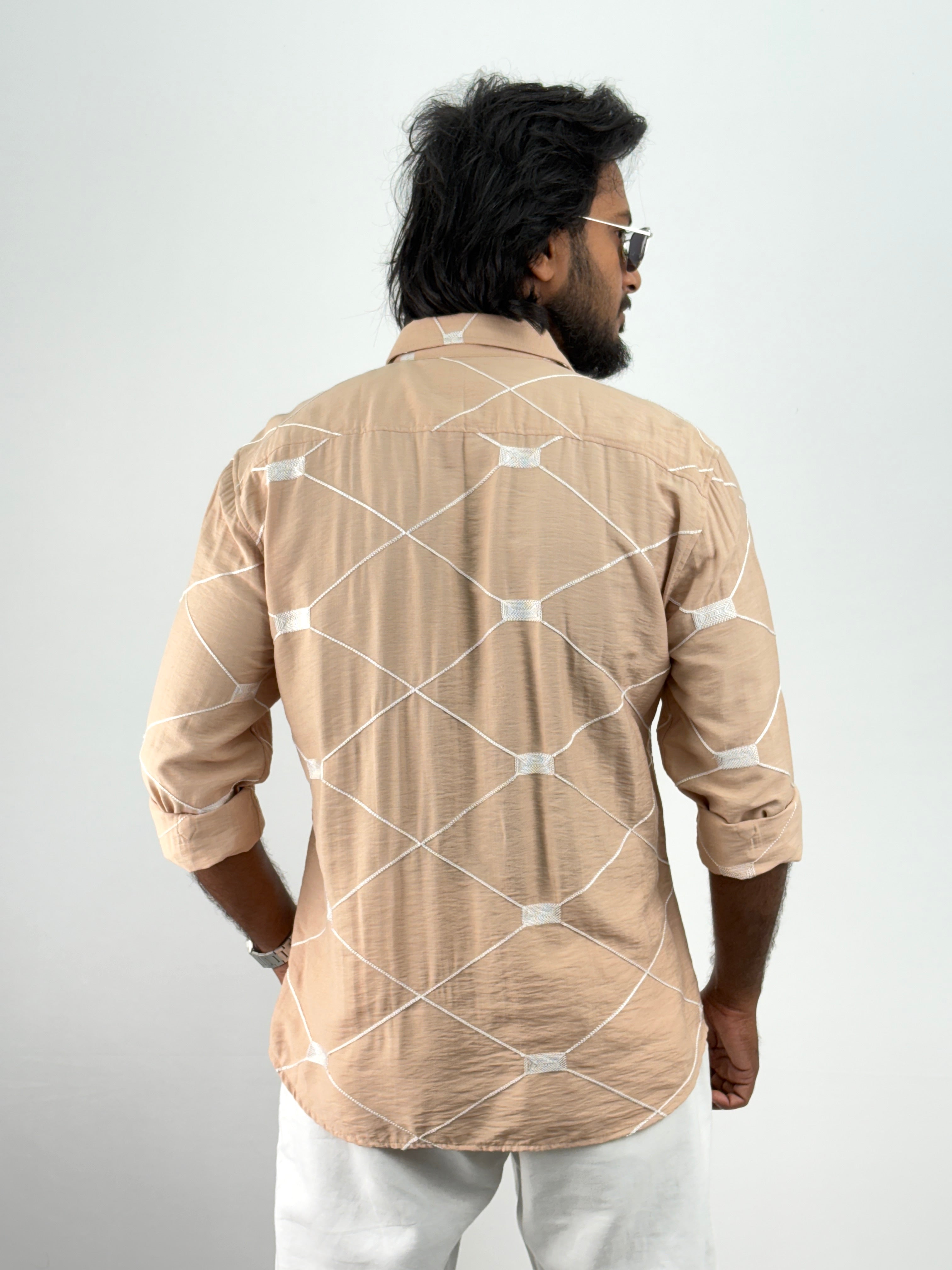 Beige Embroidery Shirt