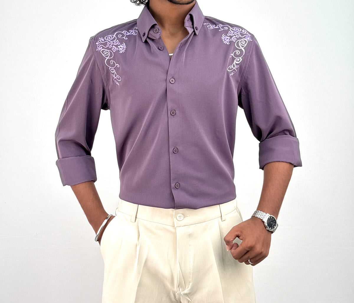 Lavender IMP Embroidery Shirt