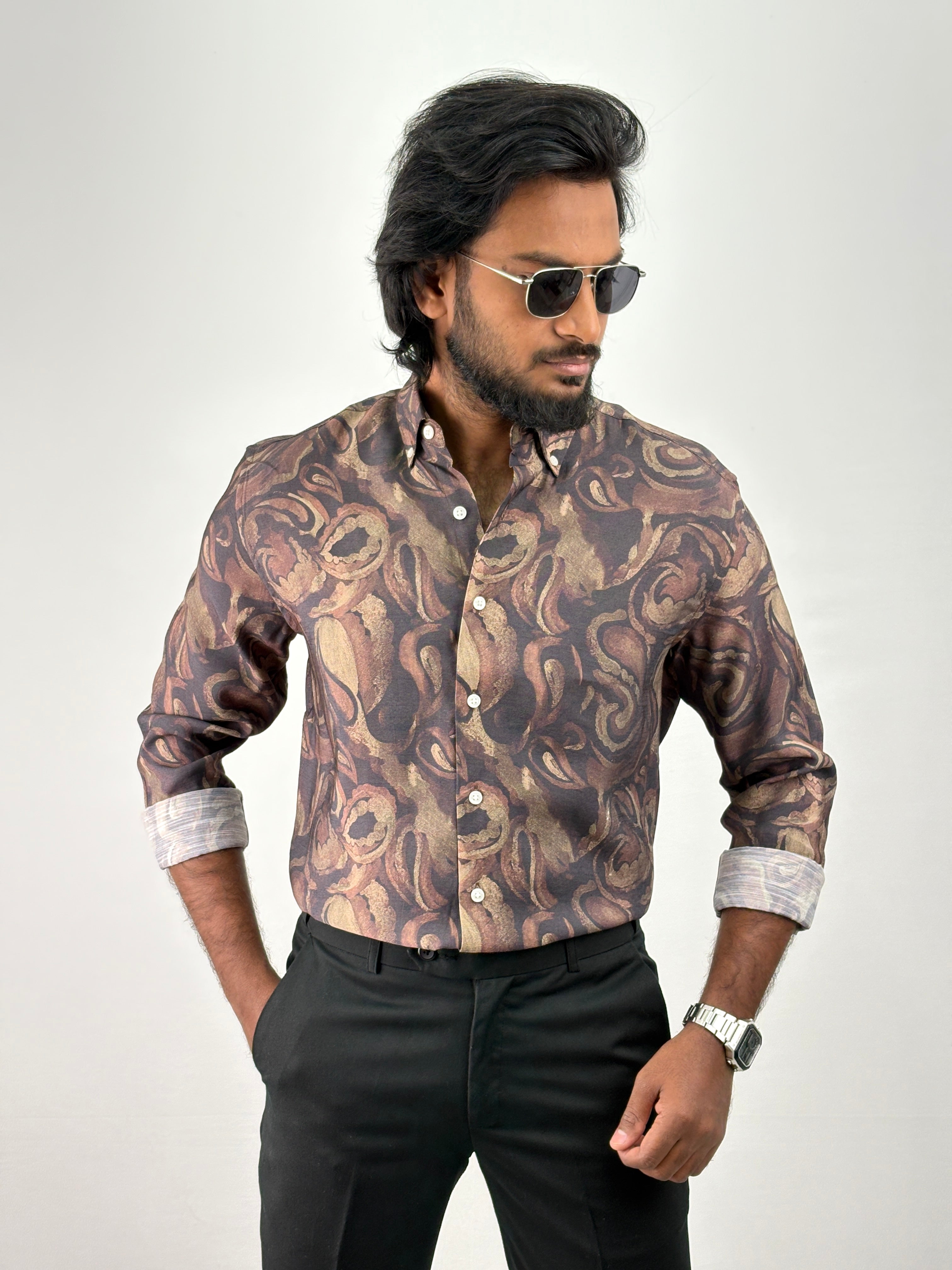 Maroon Printed Shirt