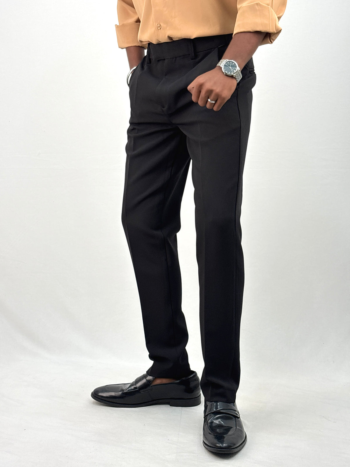 Black Flexi Waist Formal Pant 1