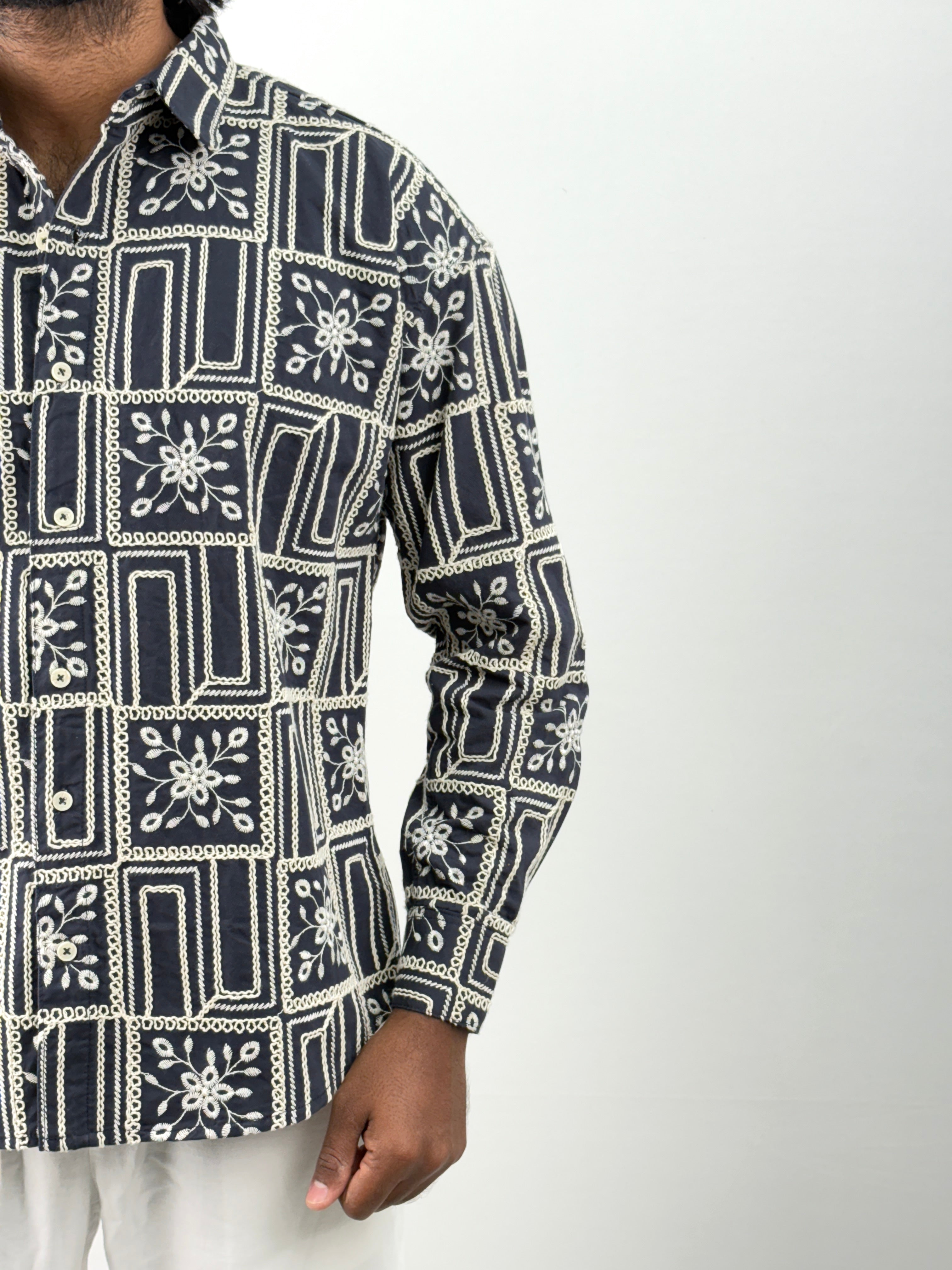 Navy Embroidery Shirt