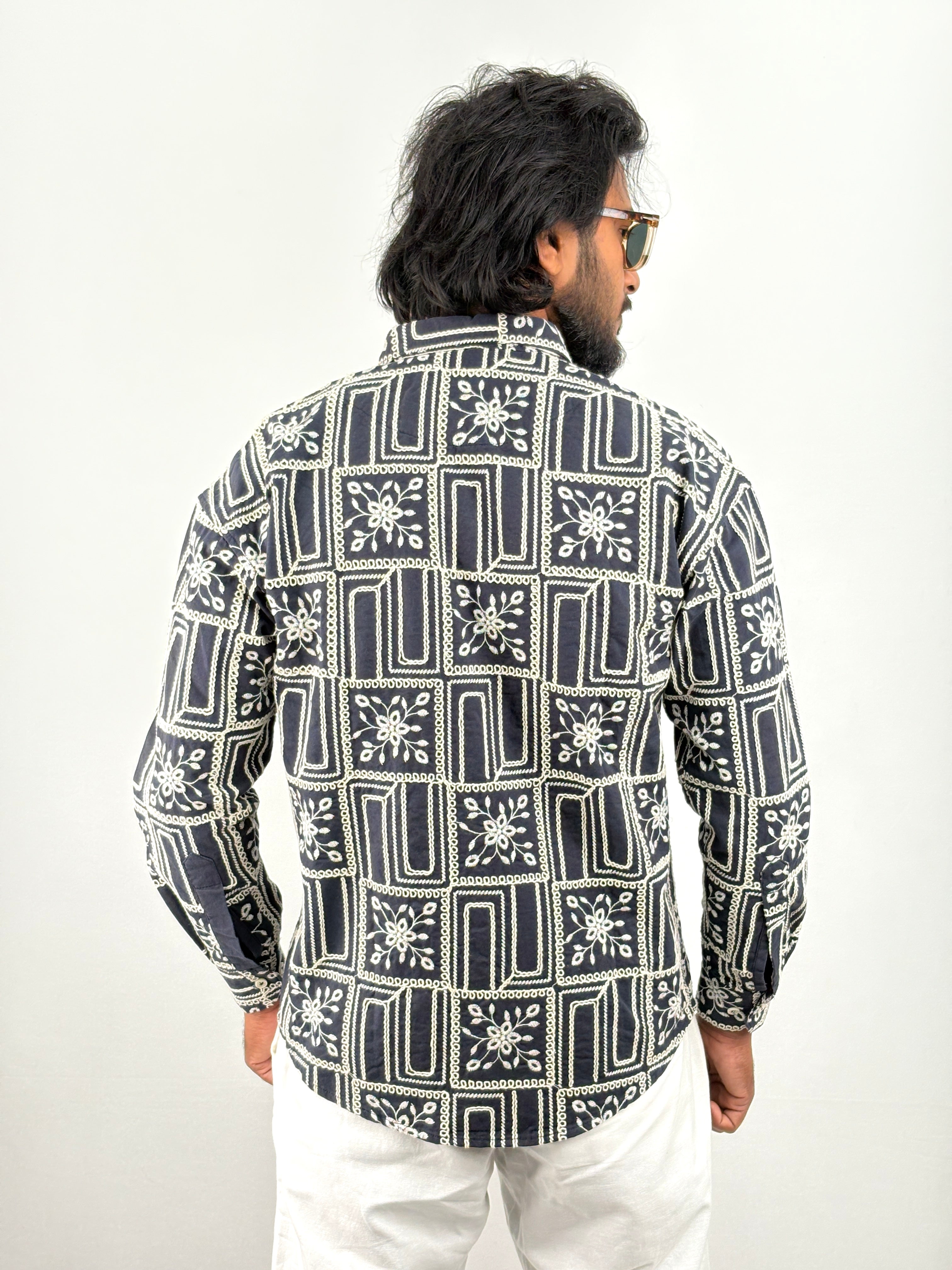 Navy Embroidery Shirt