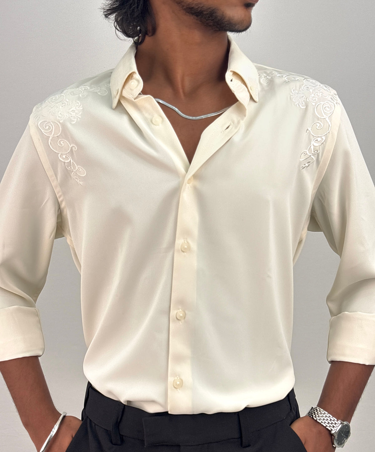 Cream IMP Embroidery Shirt