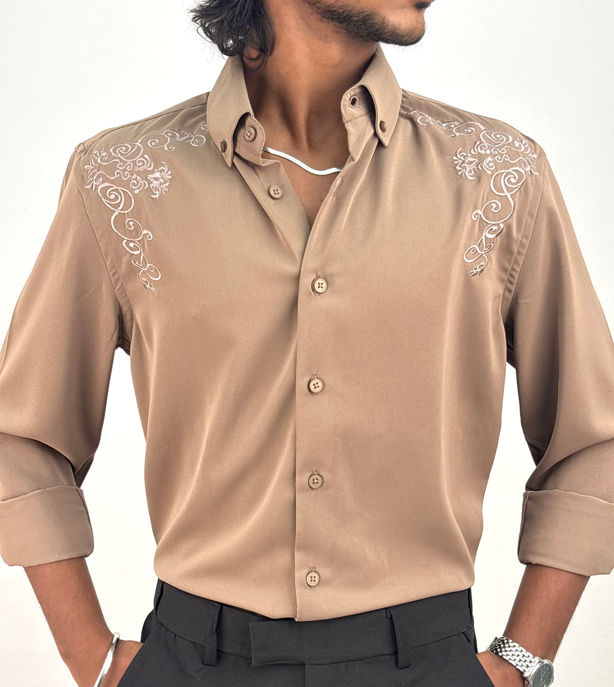 Light Brown IMP Embroidery Shirt