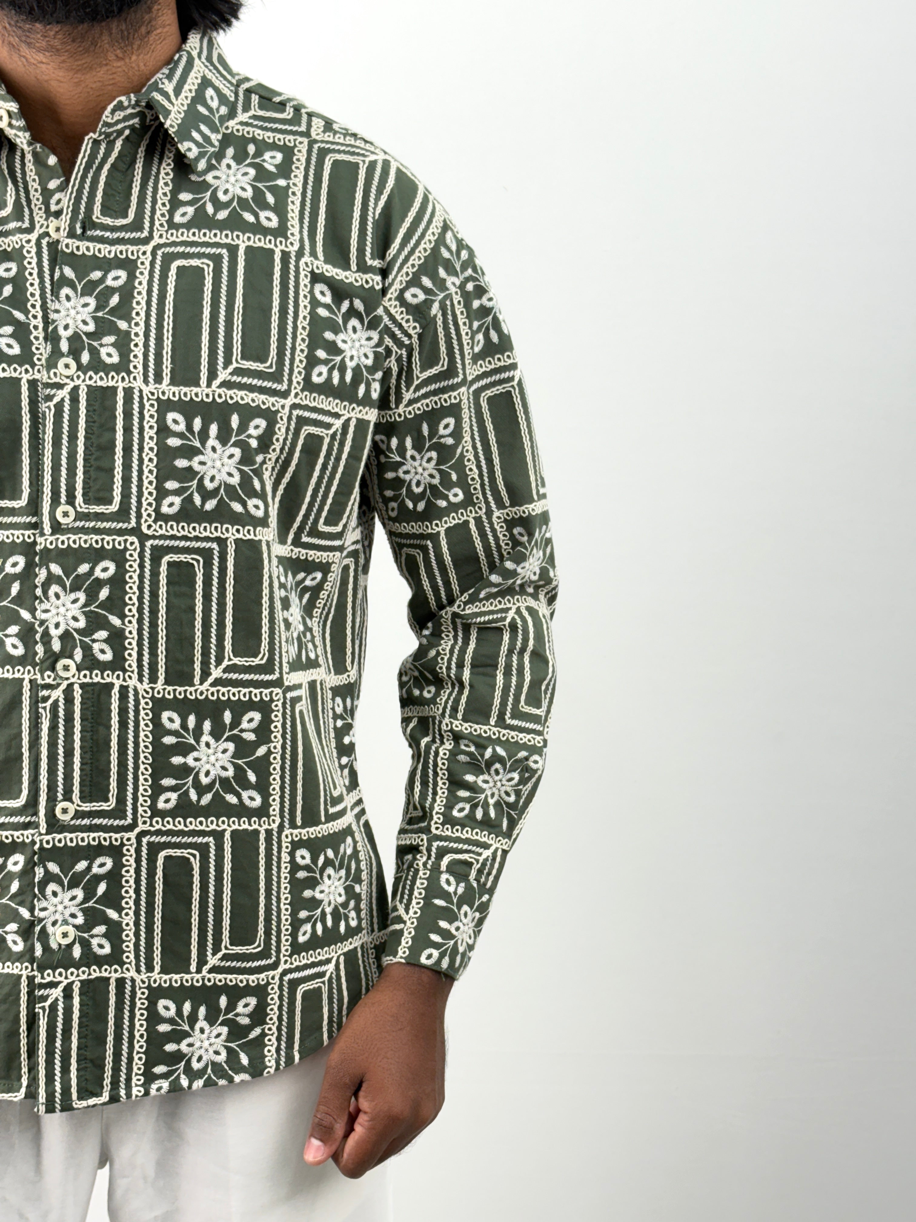 Green Embroidery Shirt