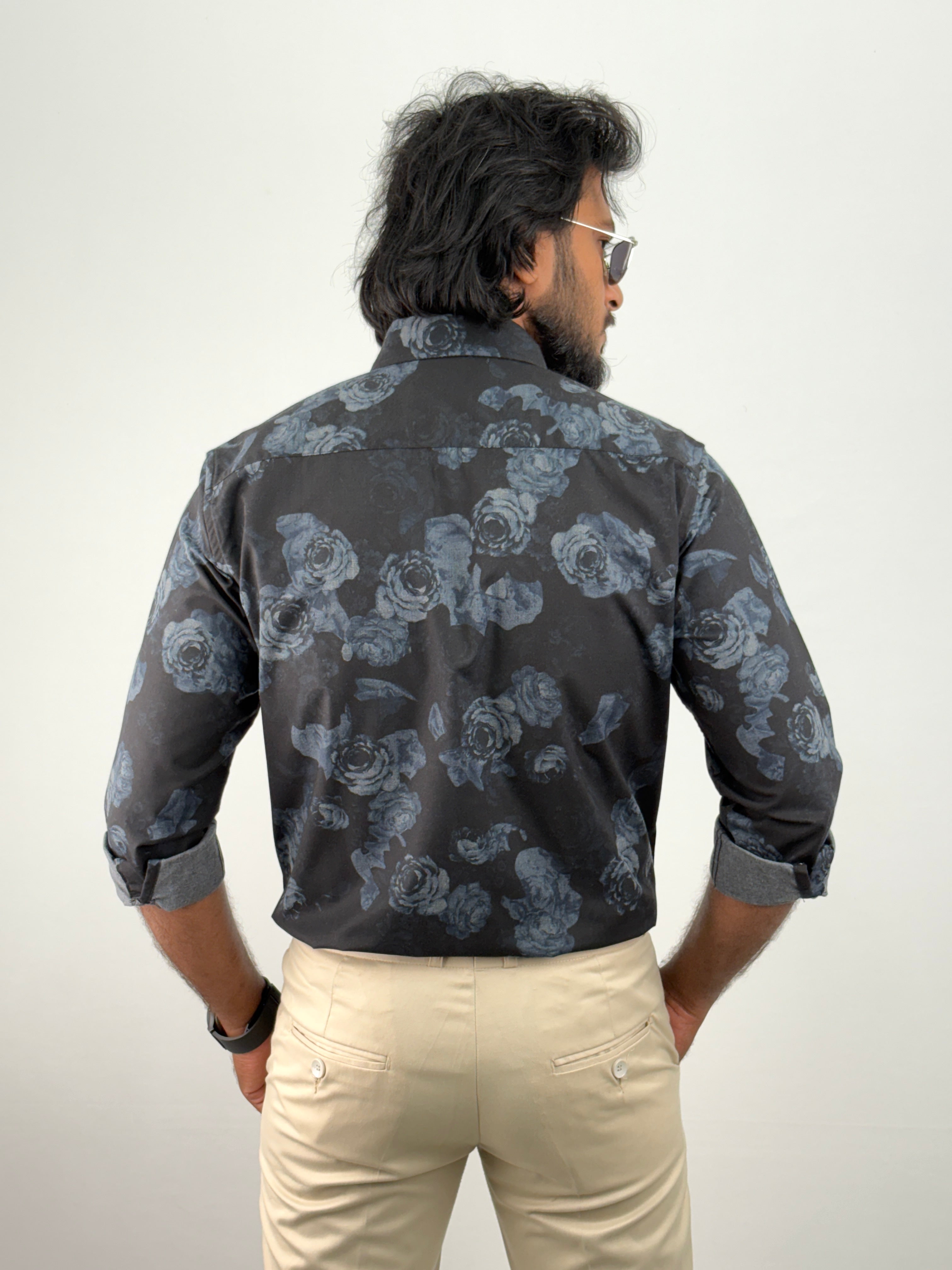 Black Navy Printed Shirt