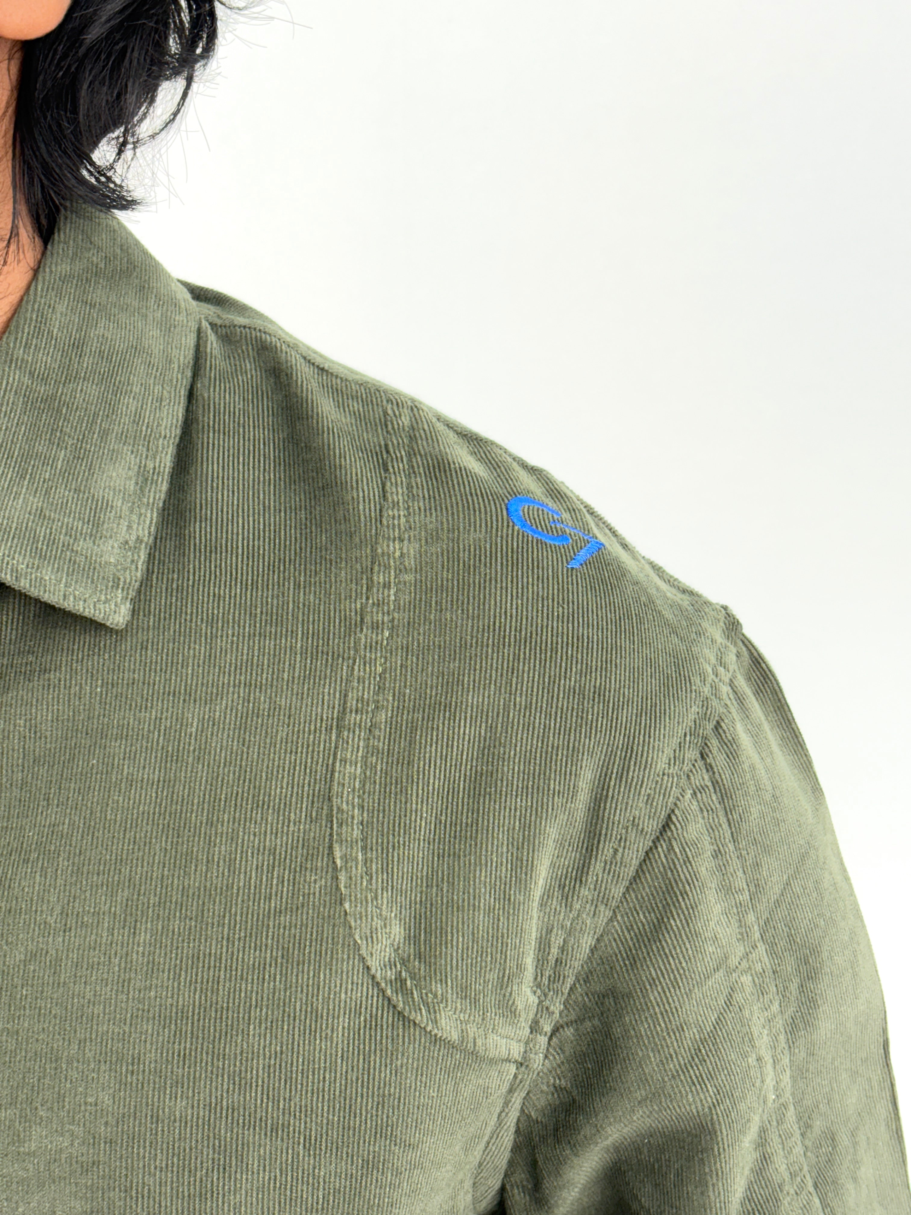 Green Corduroy Oversized Shirt