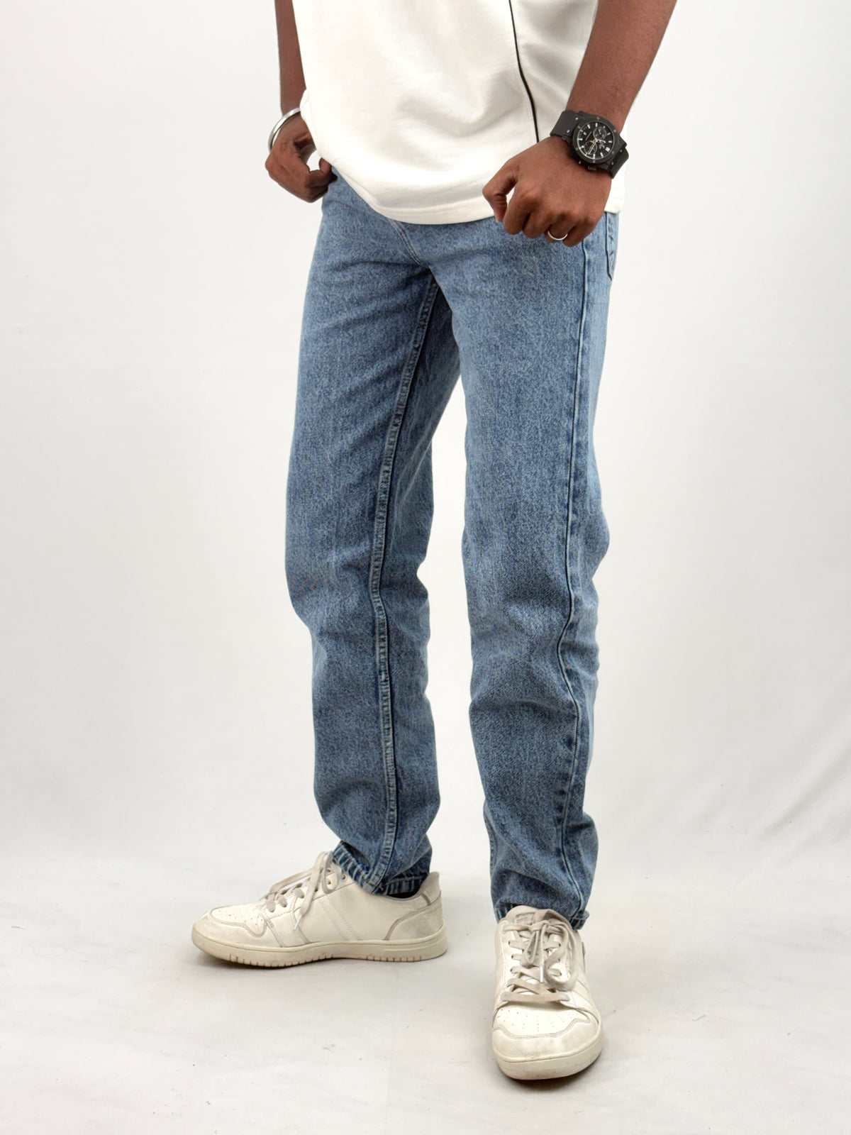 Blue Acid Wash Semi Baggy Jean 2