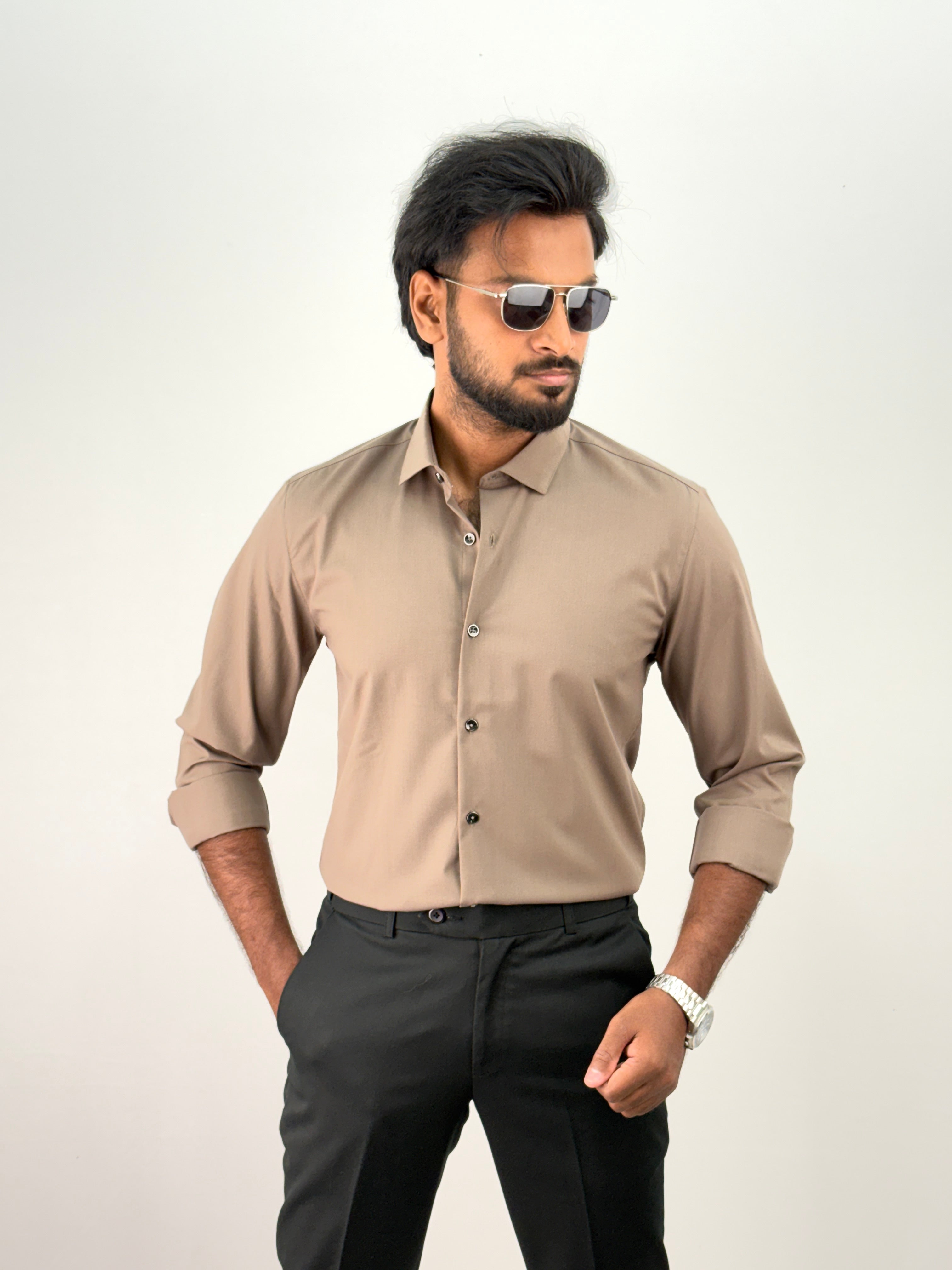 Light Brown Liquid Shirt