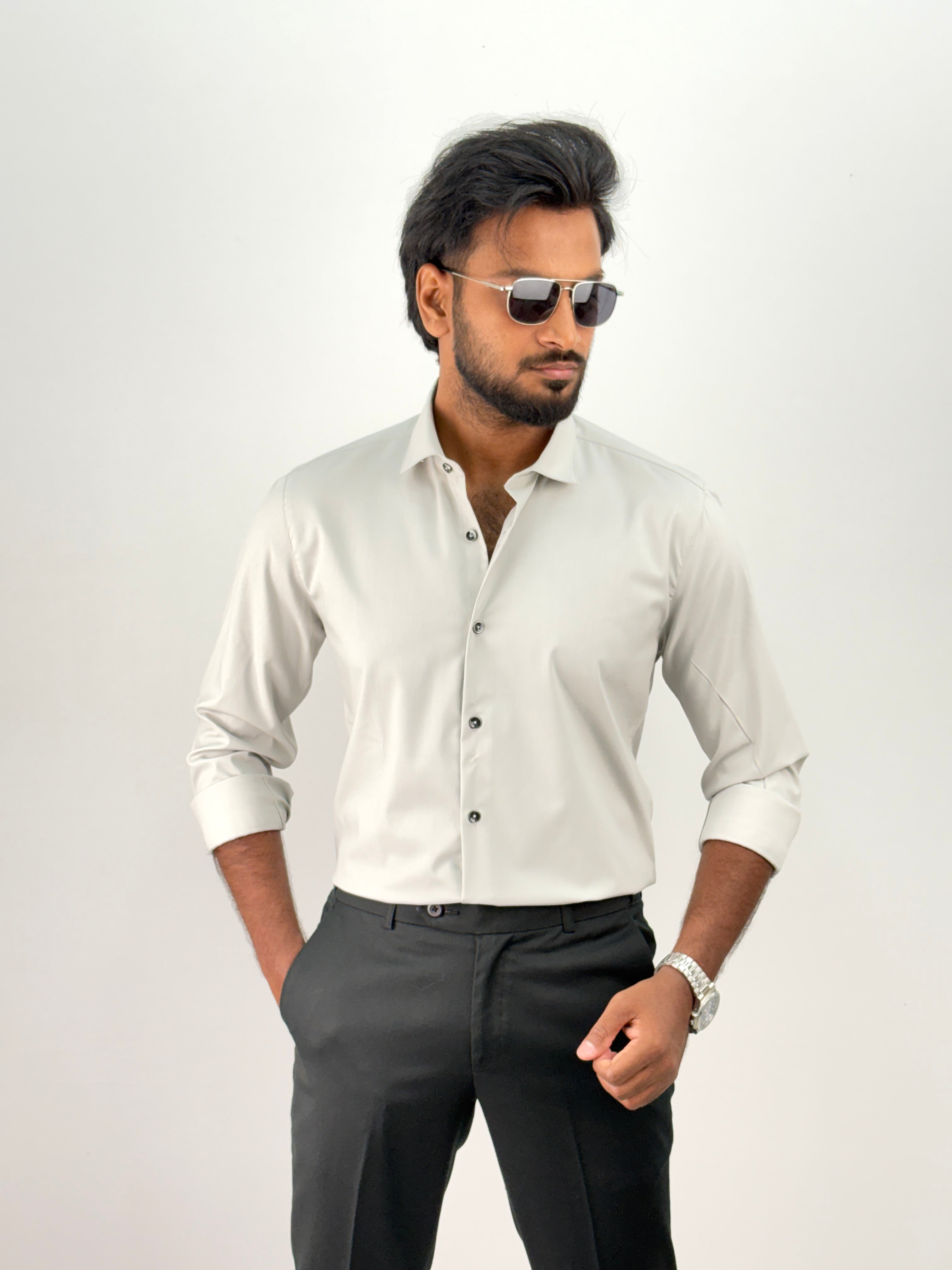 Light Grey Liquid Shirt