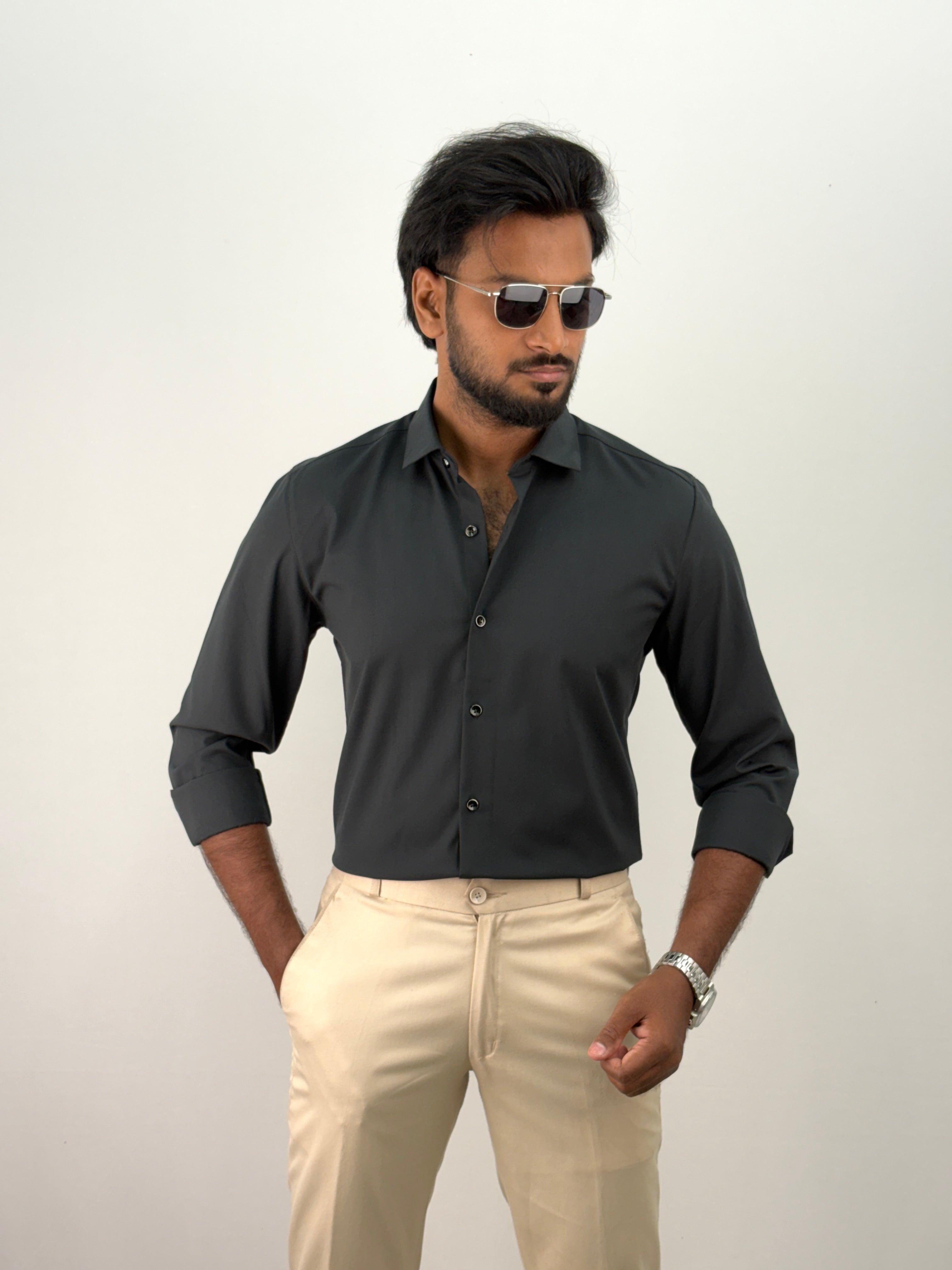 Dark Green Liquid Shirt