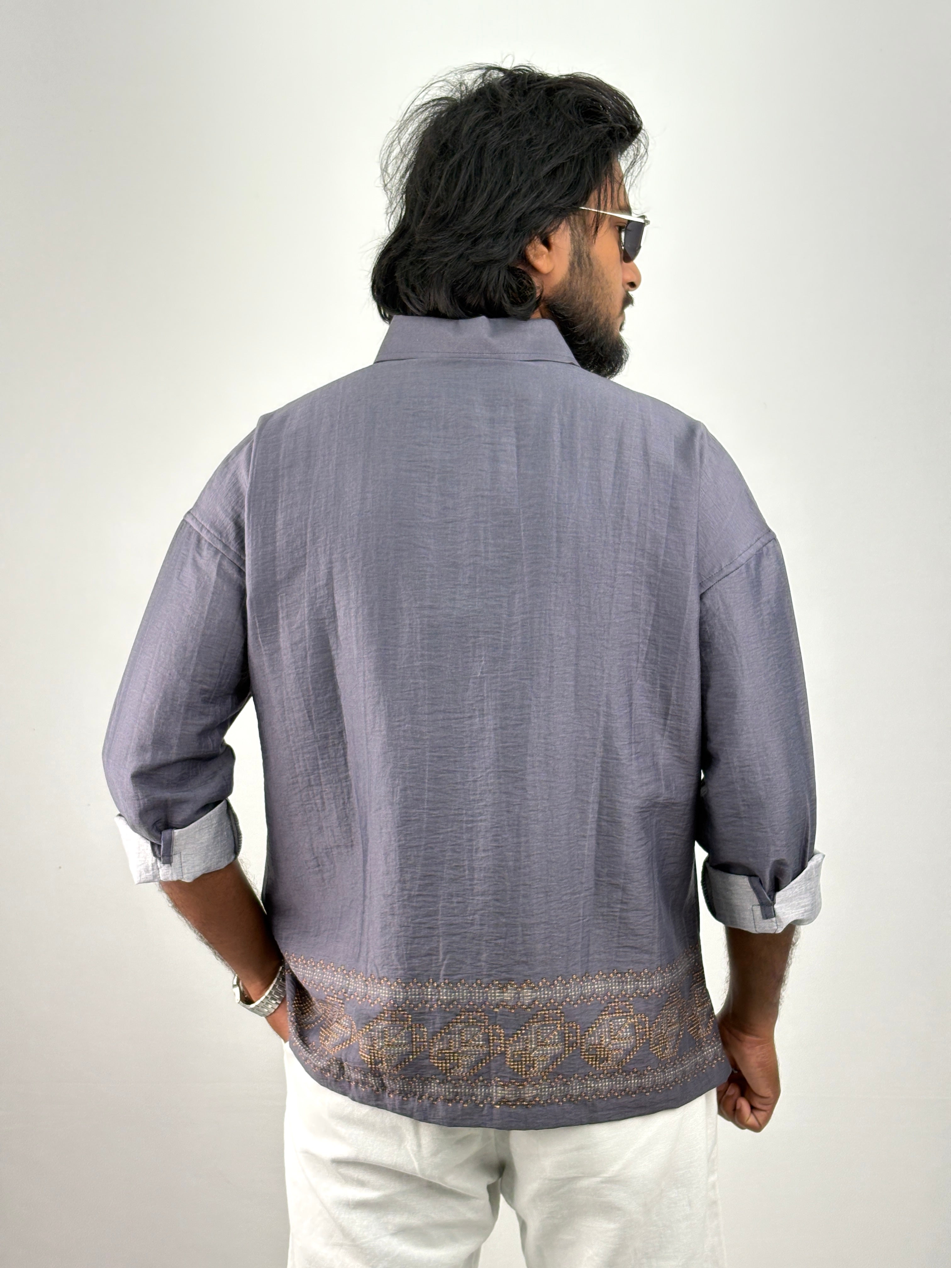 Blue IMP Oversized Printed Shirt