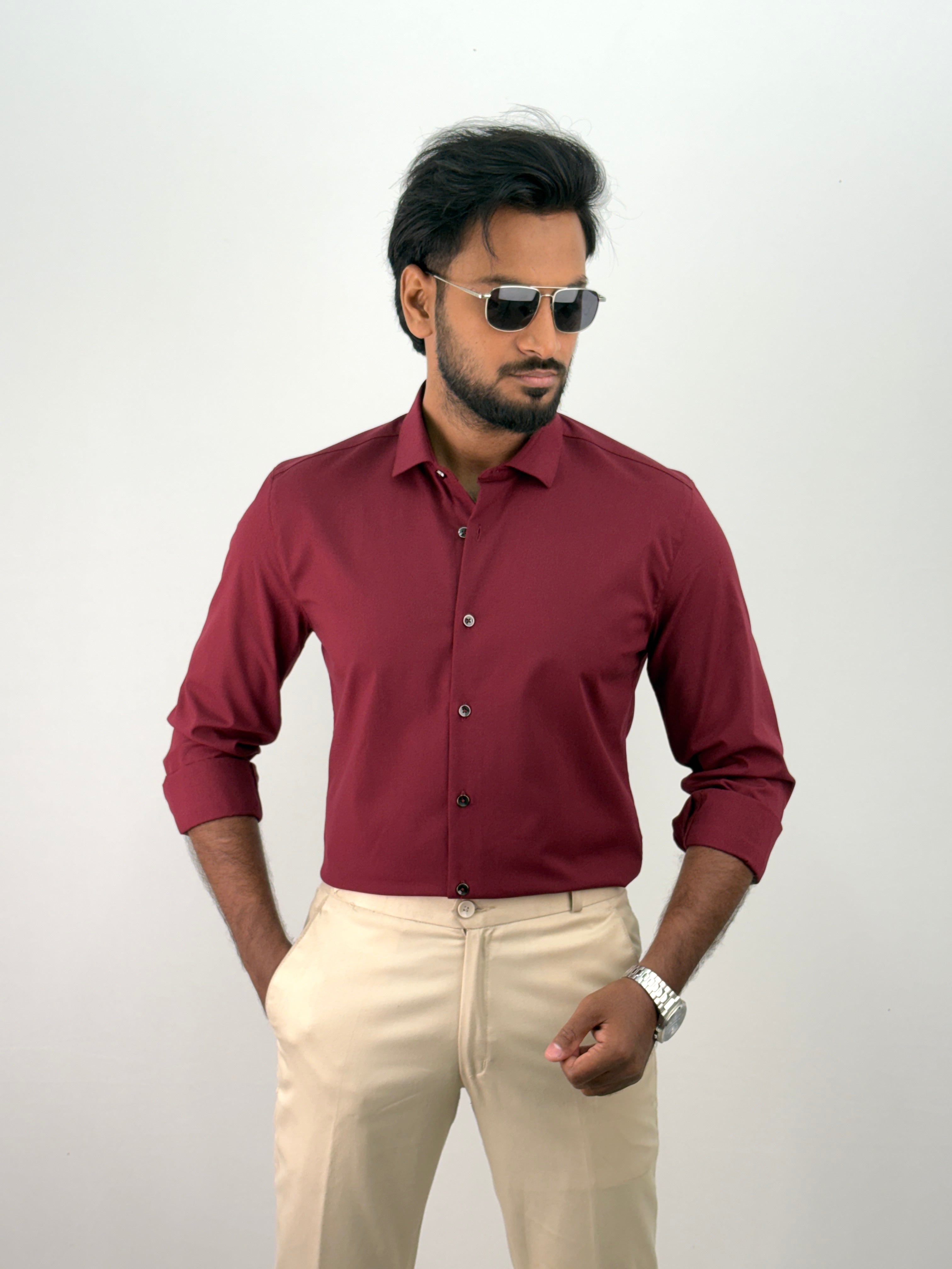 Maroon Liquid Shirt
