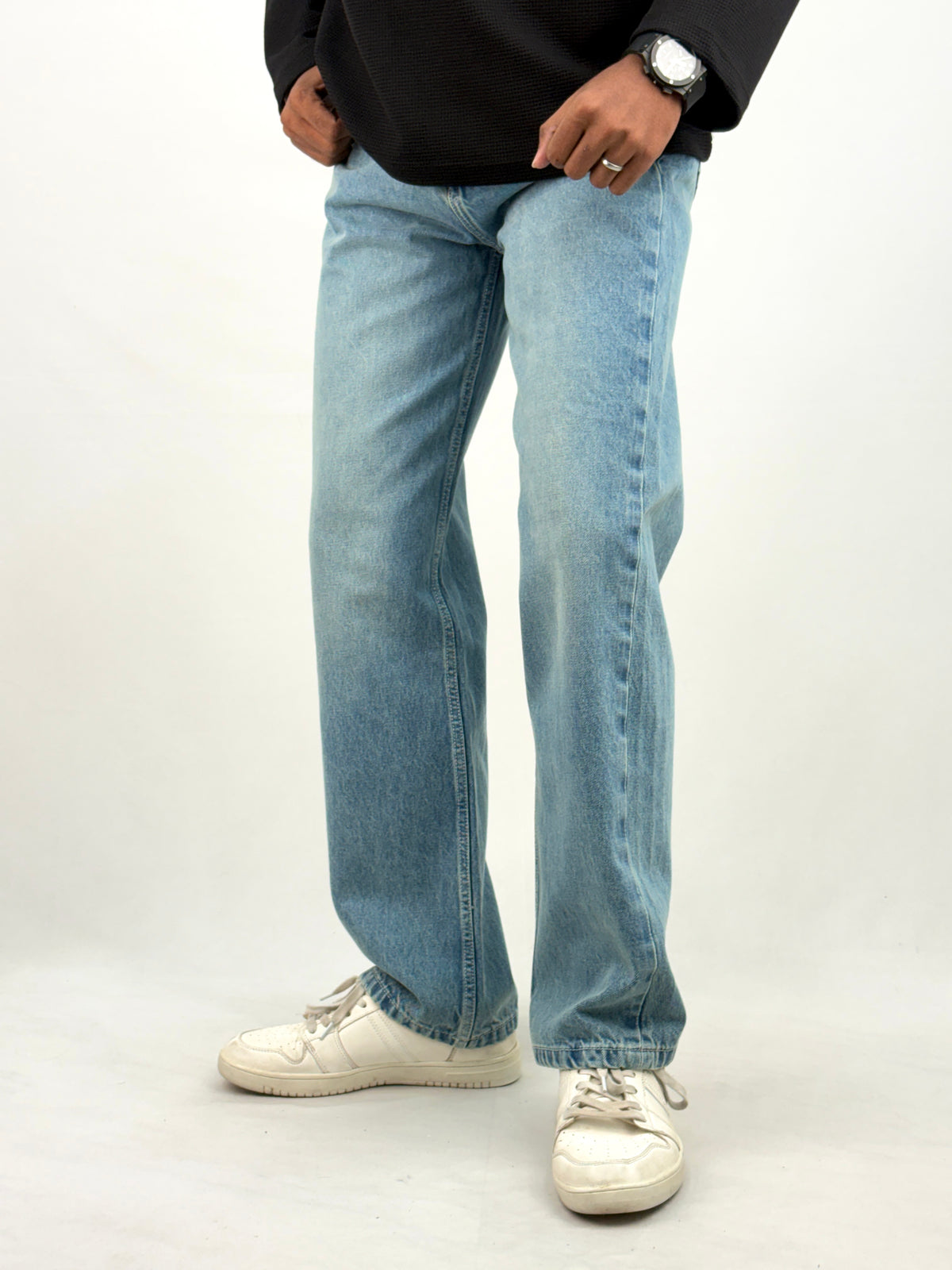 Teal Blue Straight Fit Jean 1