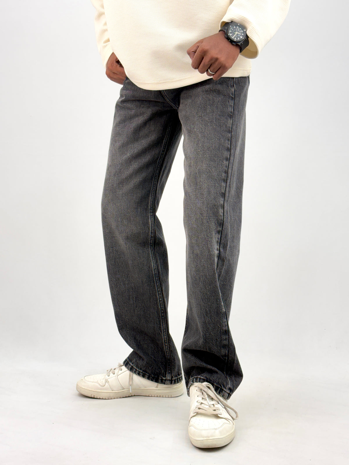Dark Grey Straight Fit Jean 1