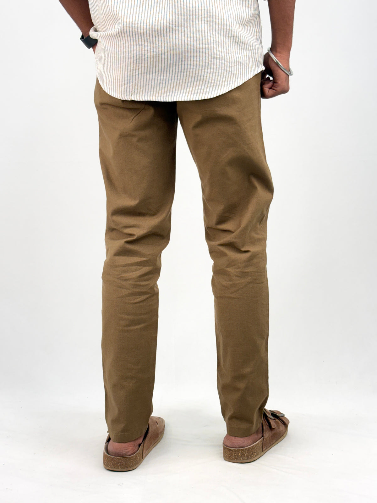 Olive Slim Fit Linen Pant 2