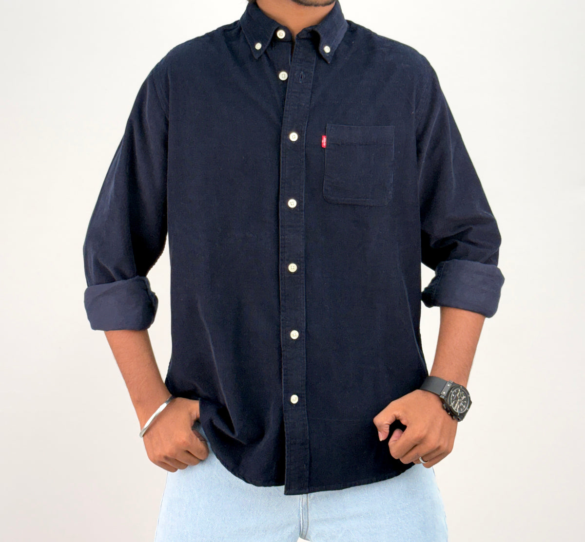 Navy Corduroy Shirt 2
