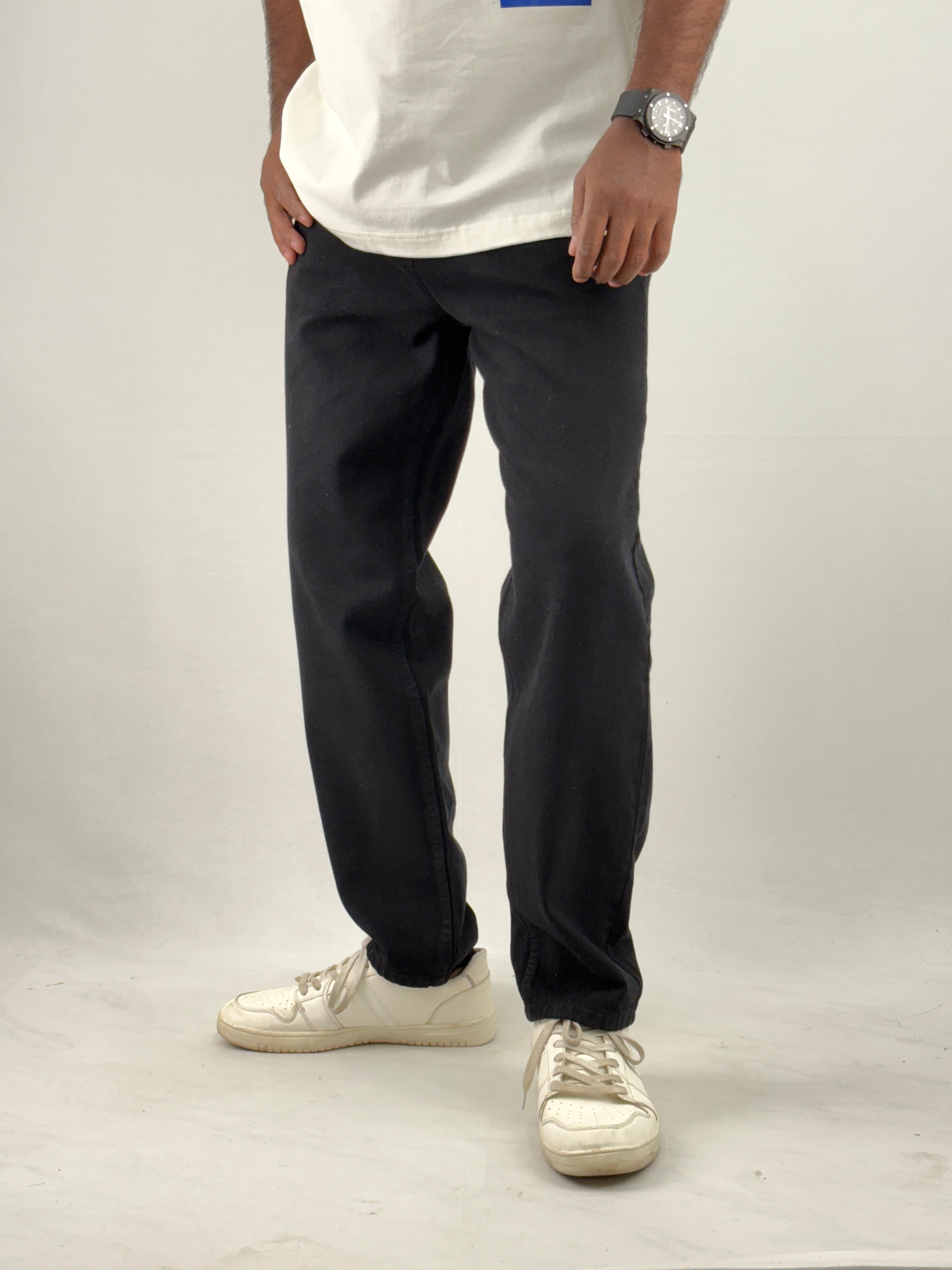 Black Semi Baggy Jeans