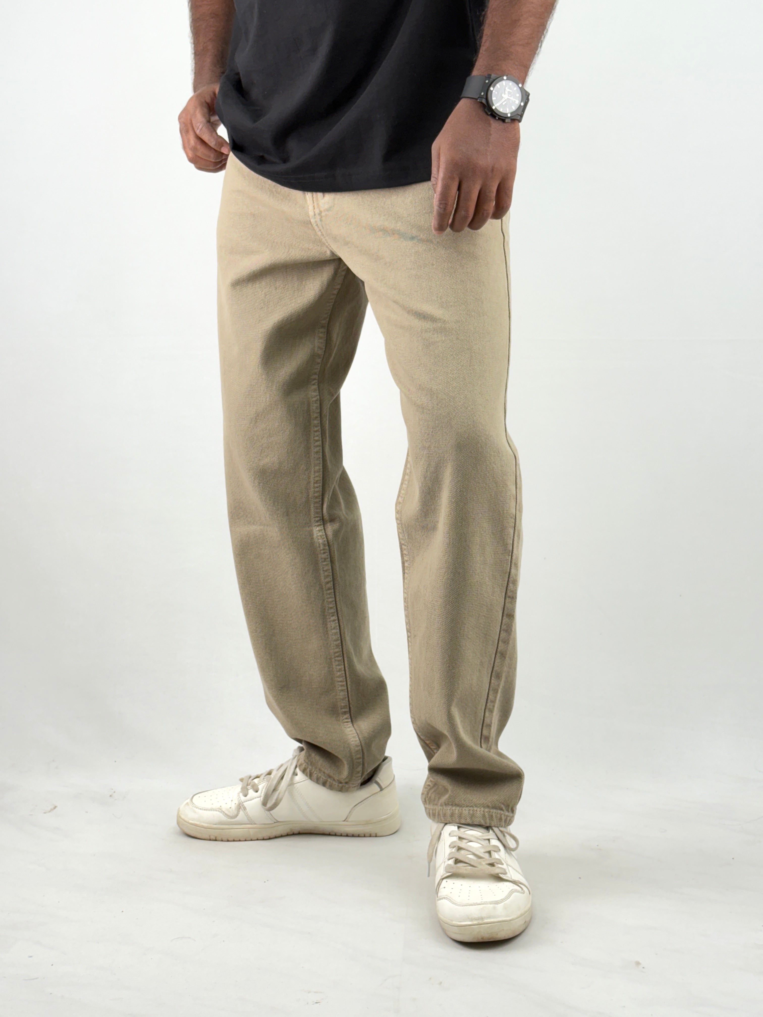 Olive Semi Baggy Jeans