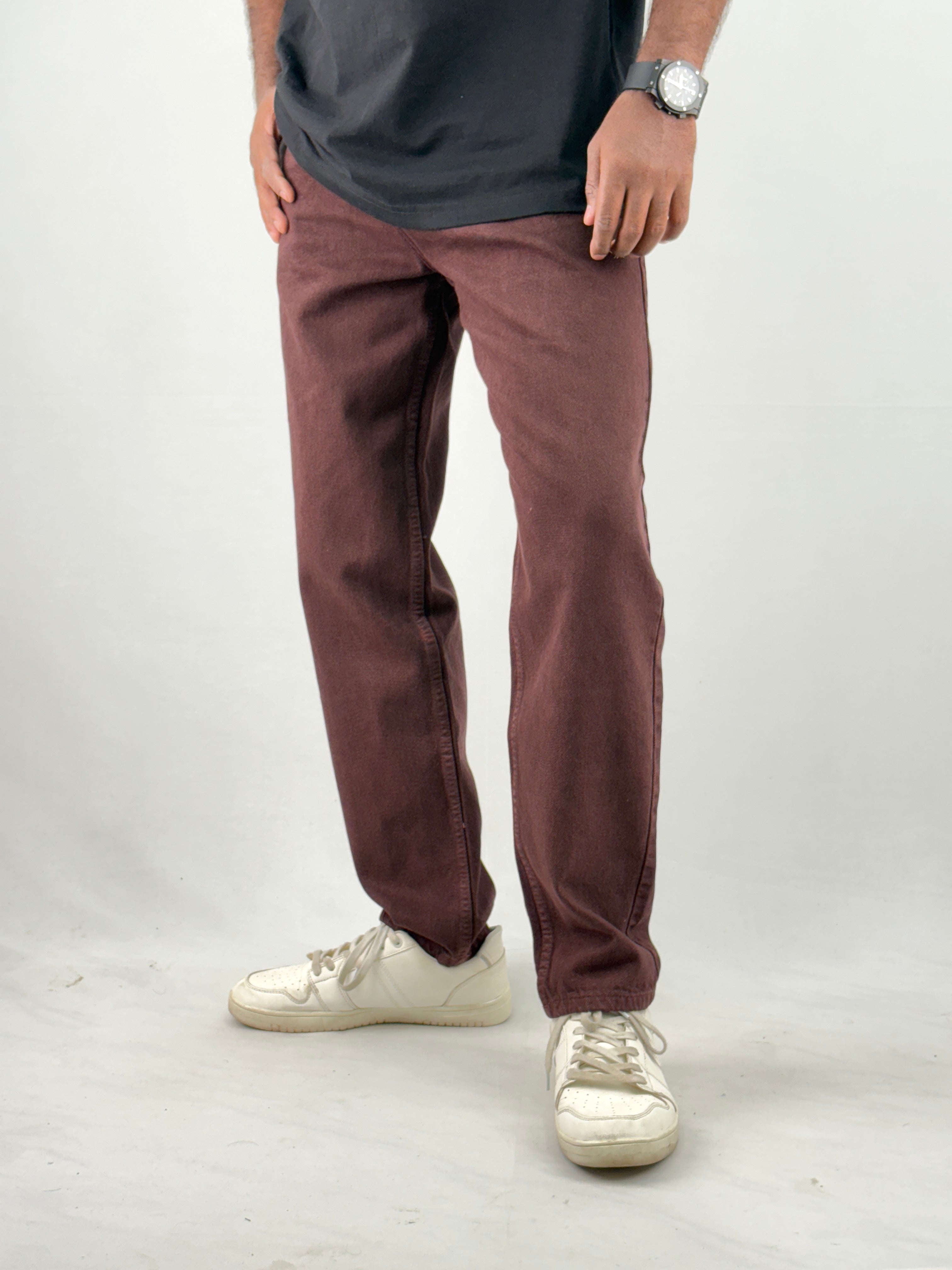 Brown Semi Baggy Jeans