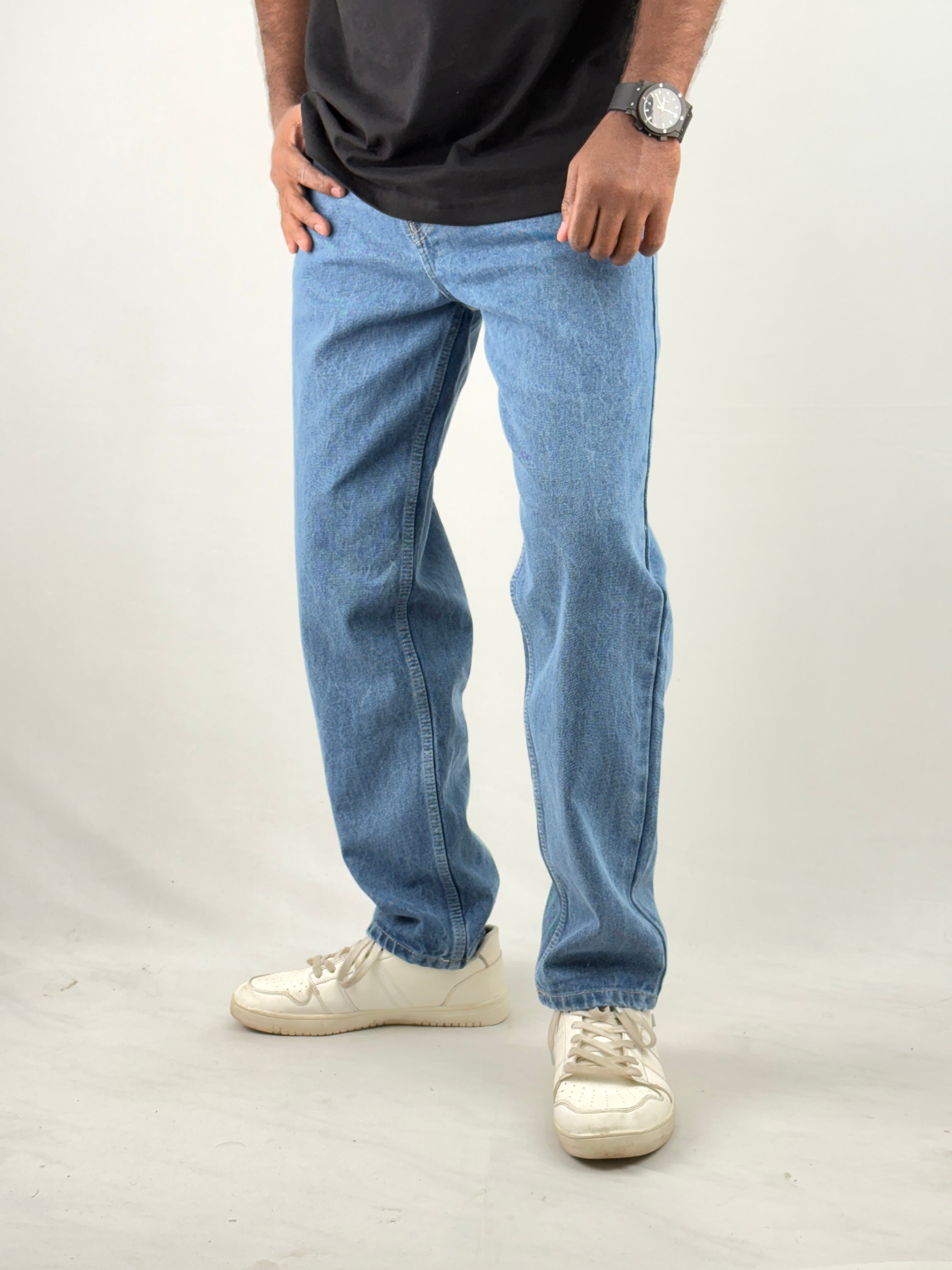 Blue Semi Baggy Jeans