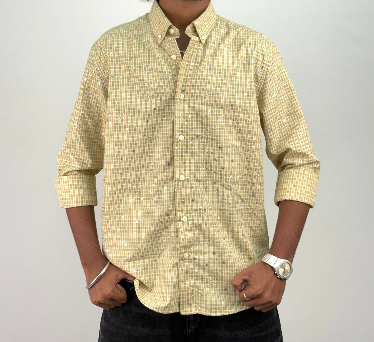Mustard Star Checks Shirt