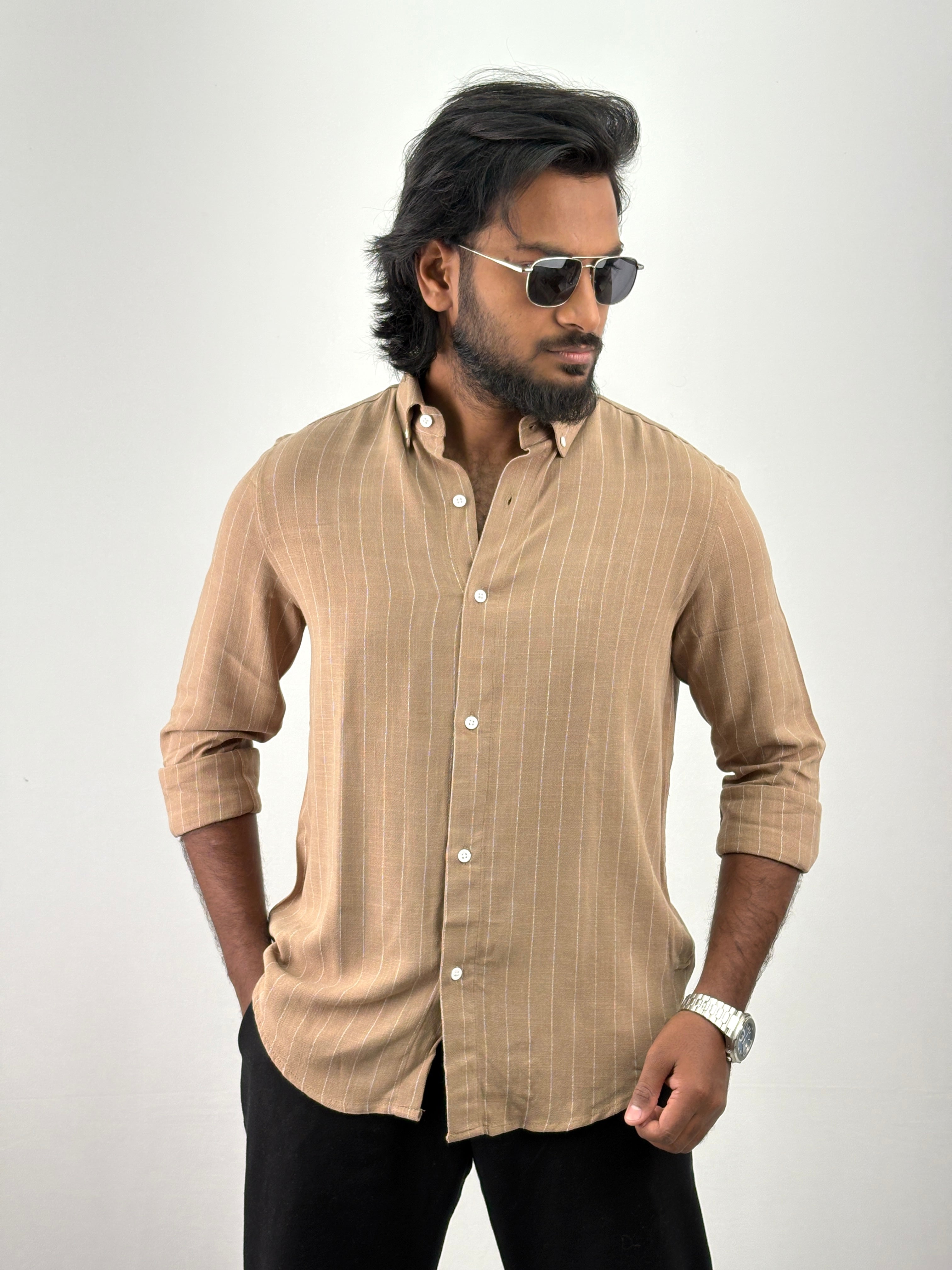 Beige IMP Stripe Shirt