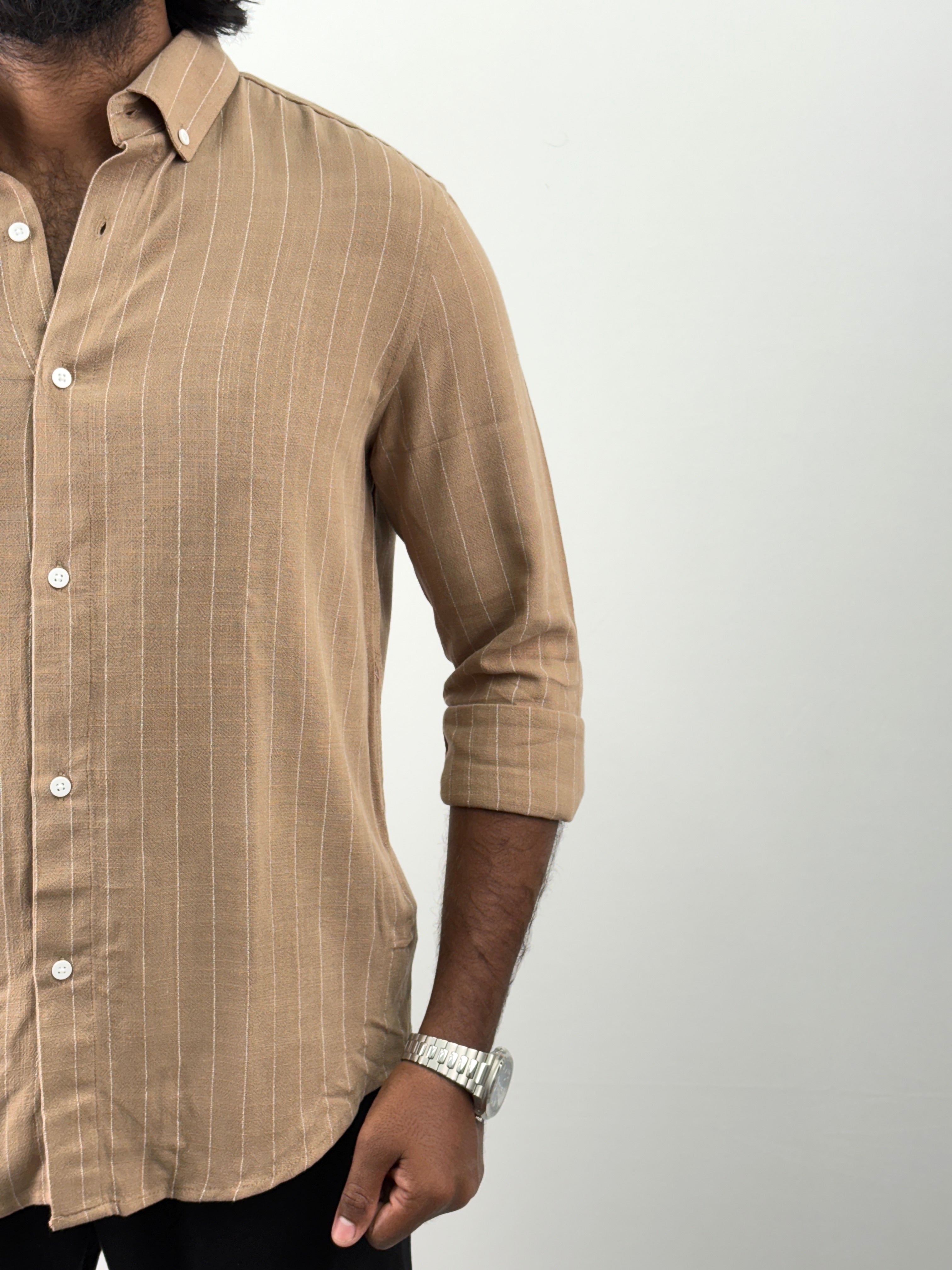 Beige IMP Stripe Shirt
