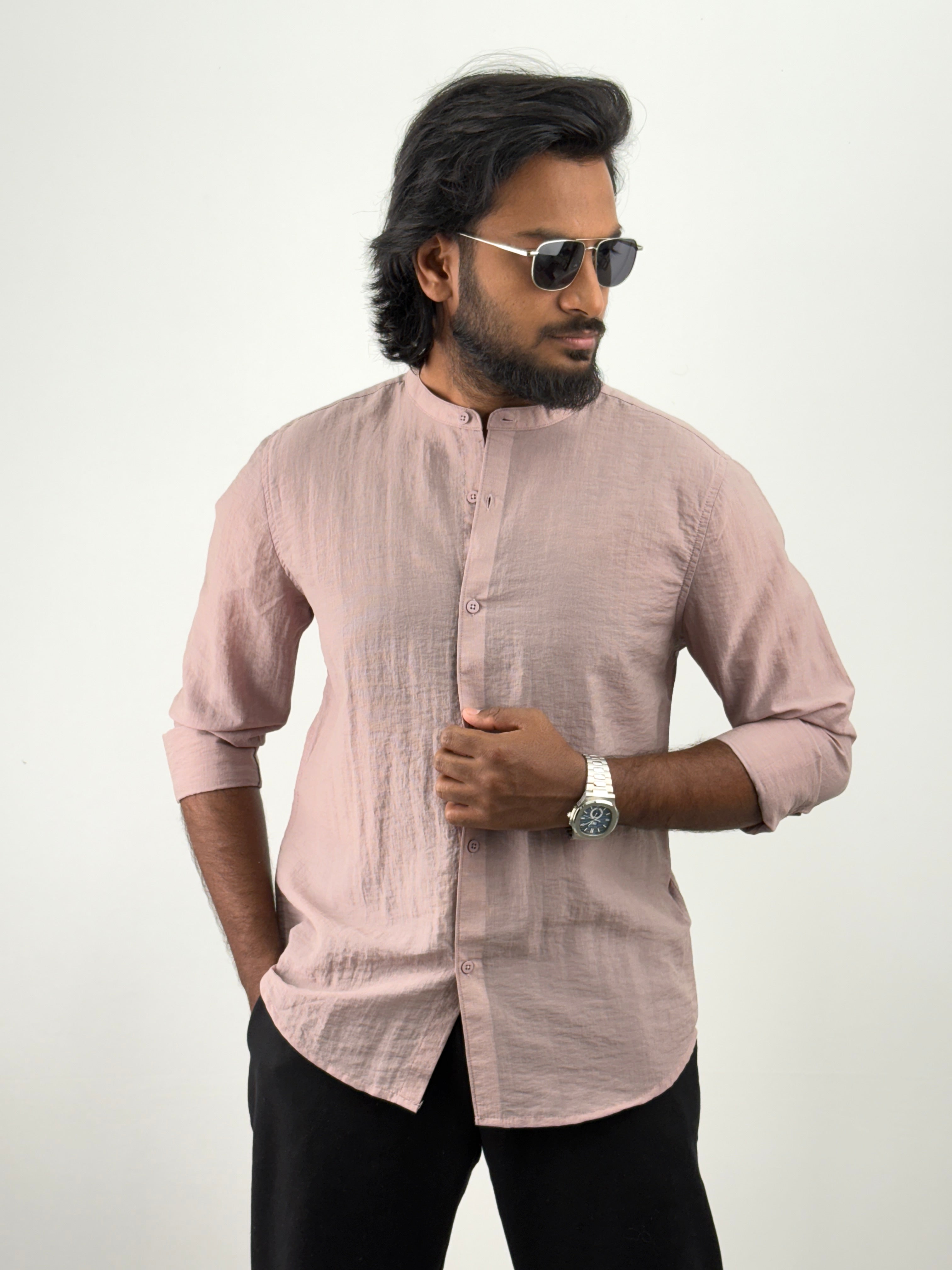 Peach IMP Mandarin Collar Shirts