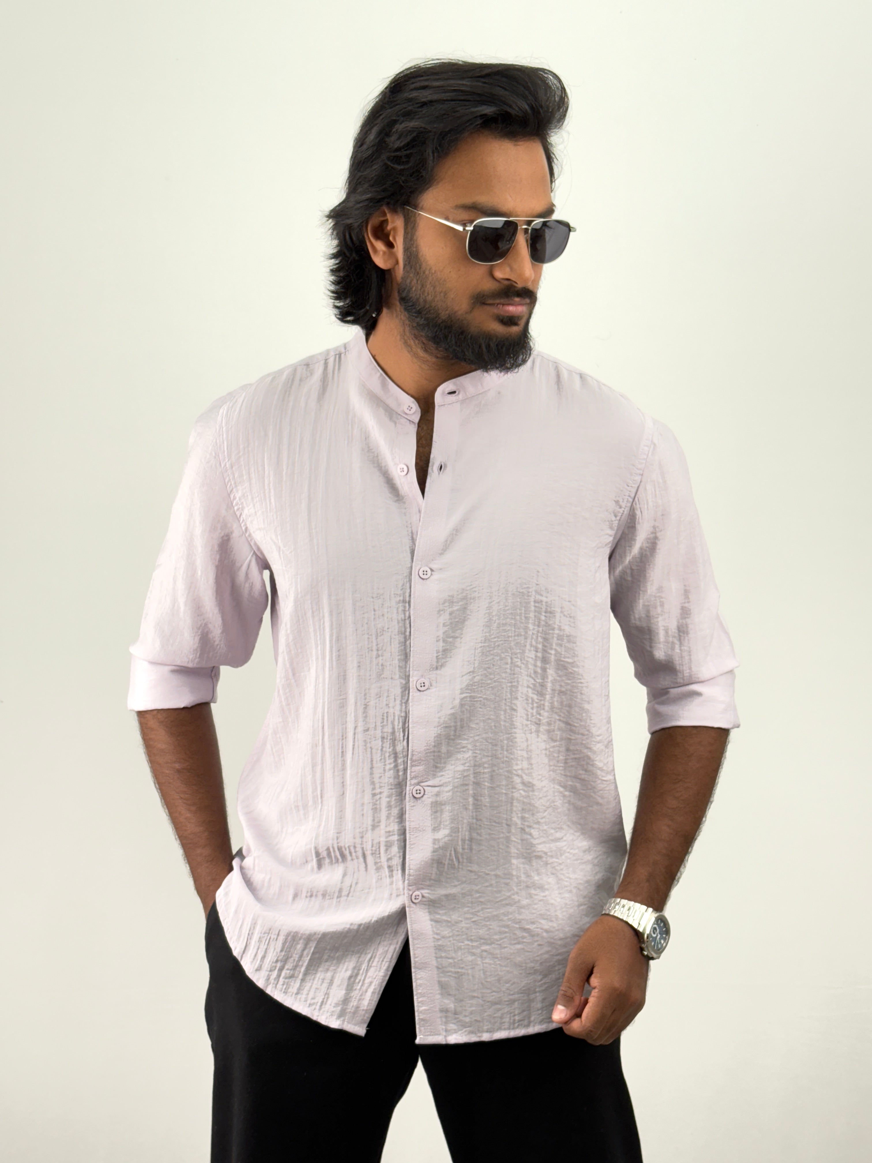 Pink IMP Mandarin Collar Shirts