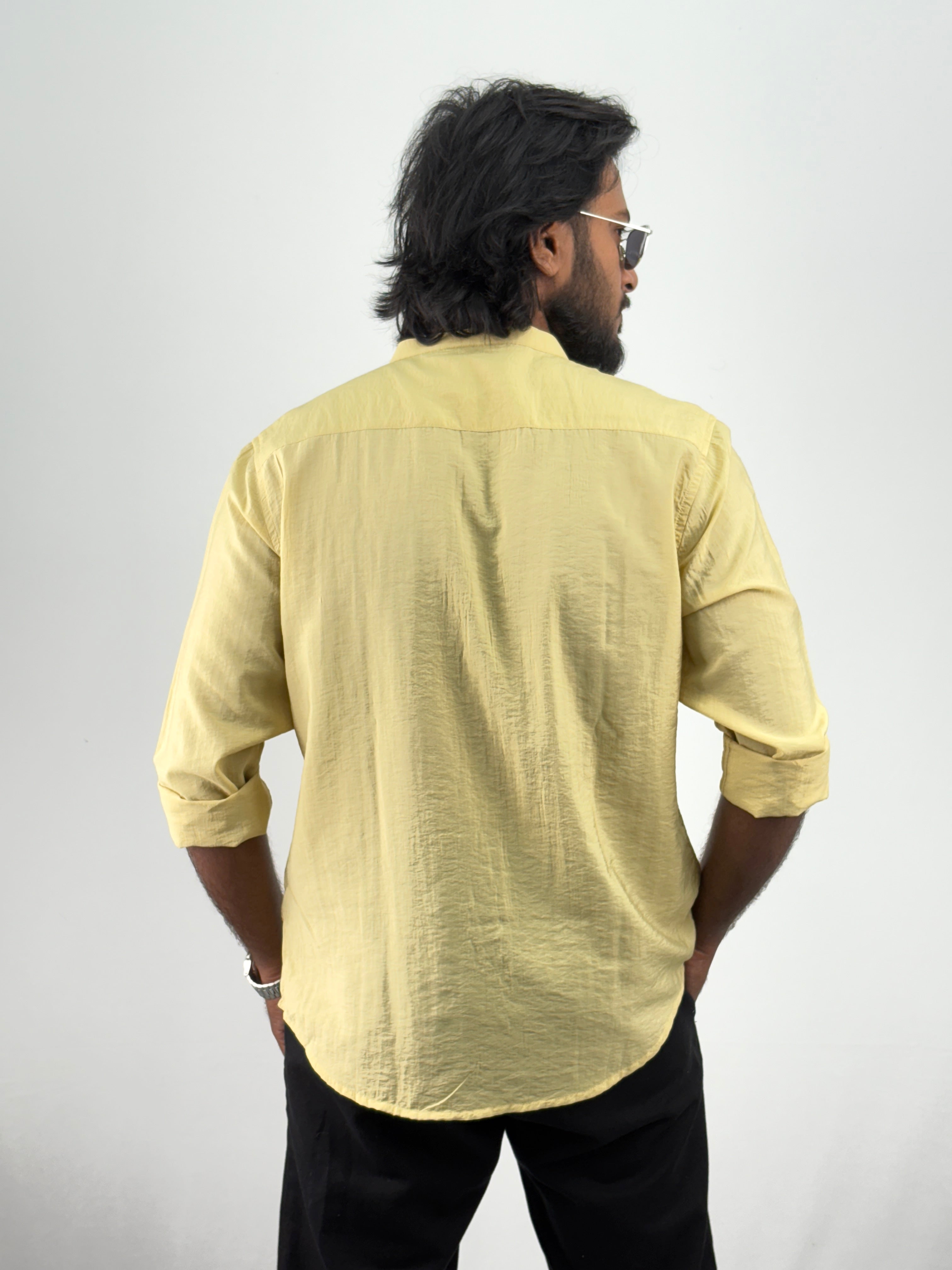 Yellow IMP Mandarin Collar Shirts